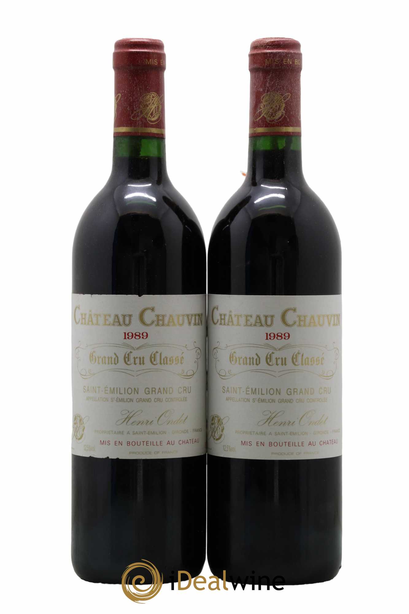 Château Chauvin Grand Cru Classé 1989 - Lot de 2 bouteilles - 0