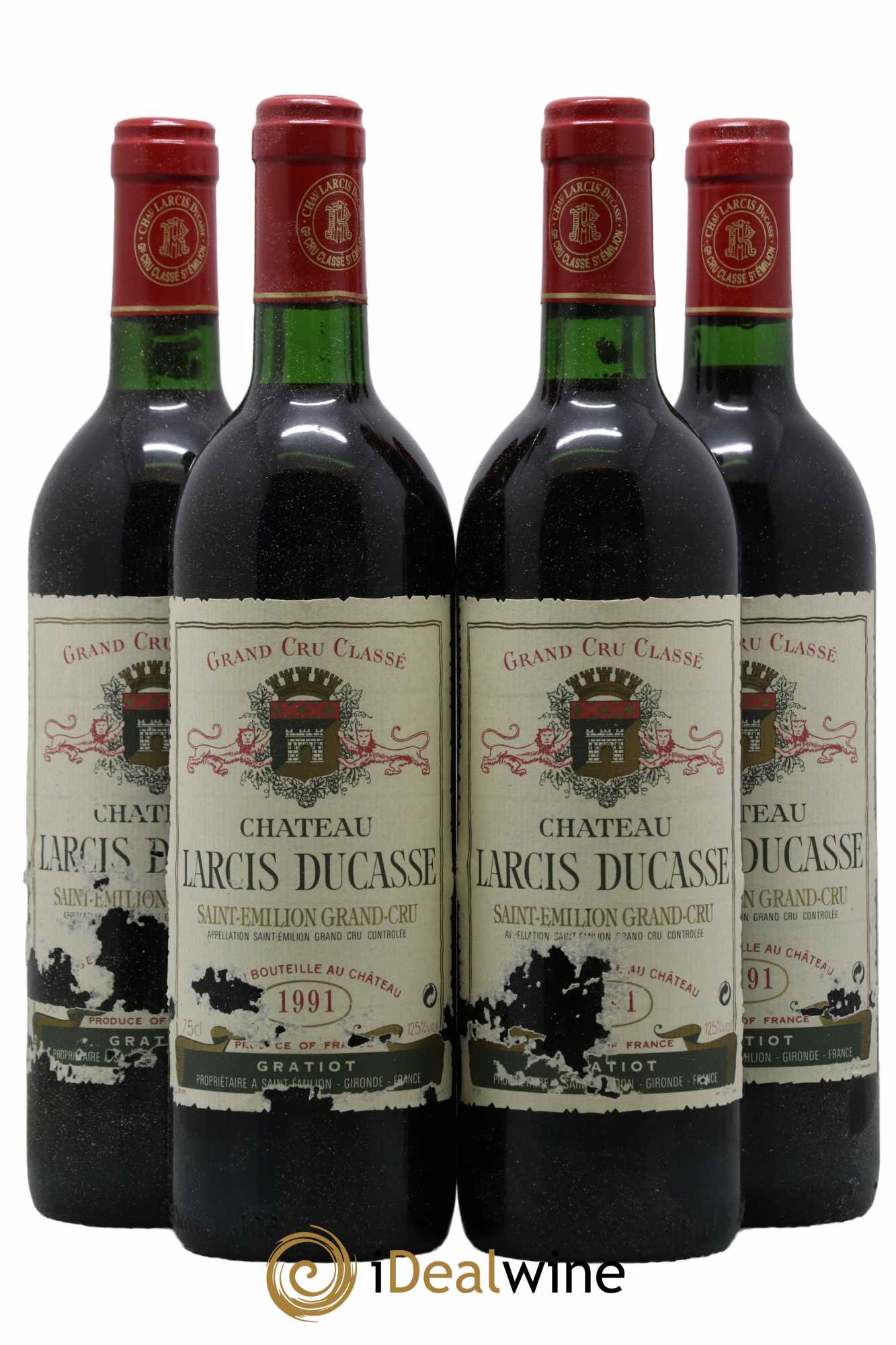 Château Larcis Ducasse 1er Grand Cru Classé B 1991 - Lot de 4 bouteilles - 0