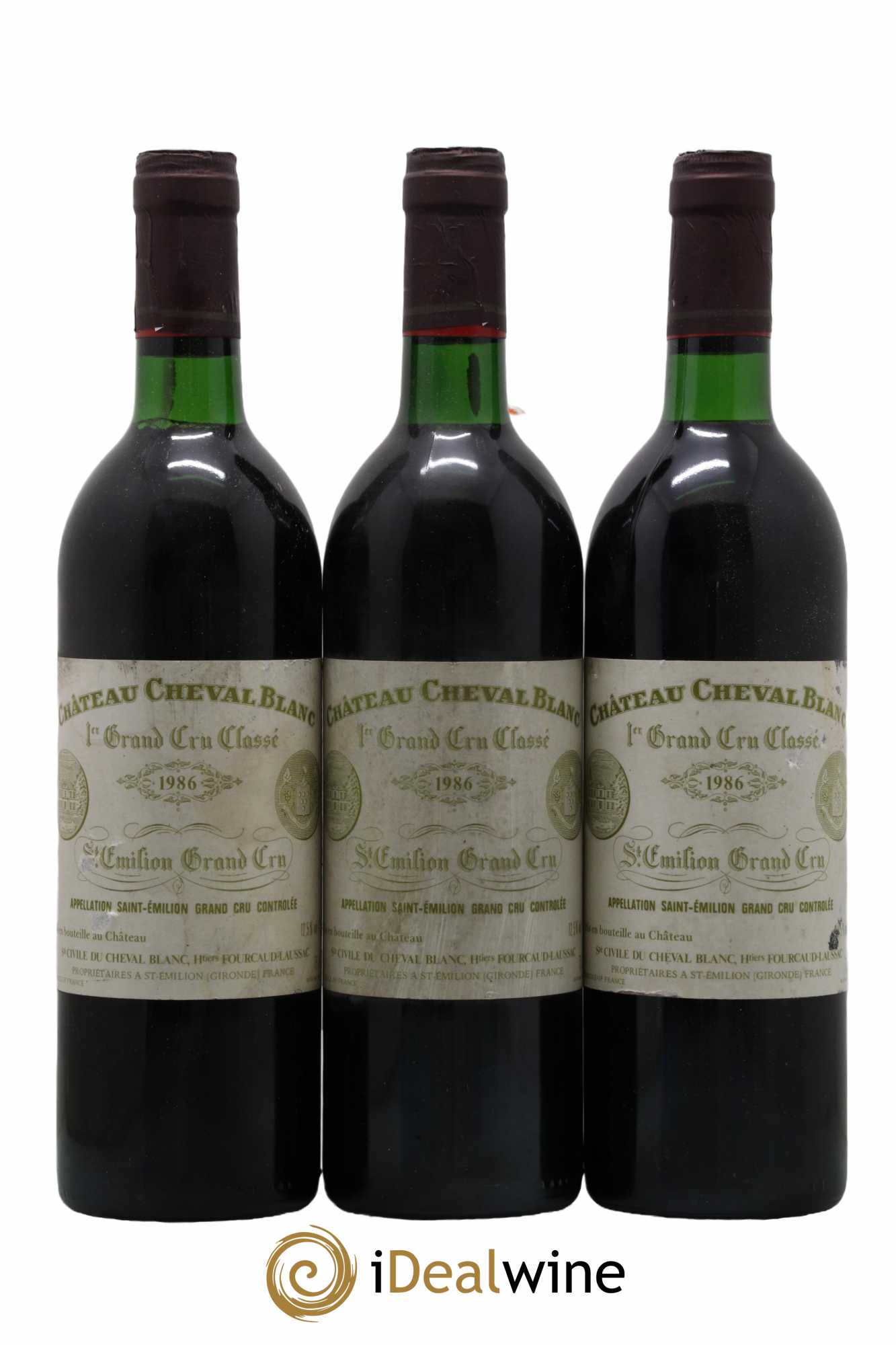 Château Cheval Blanc 1er Grand Cru Classé A 1986 - Lot de 3 bouteilles - 0