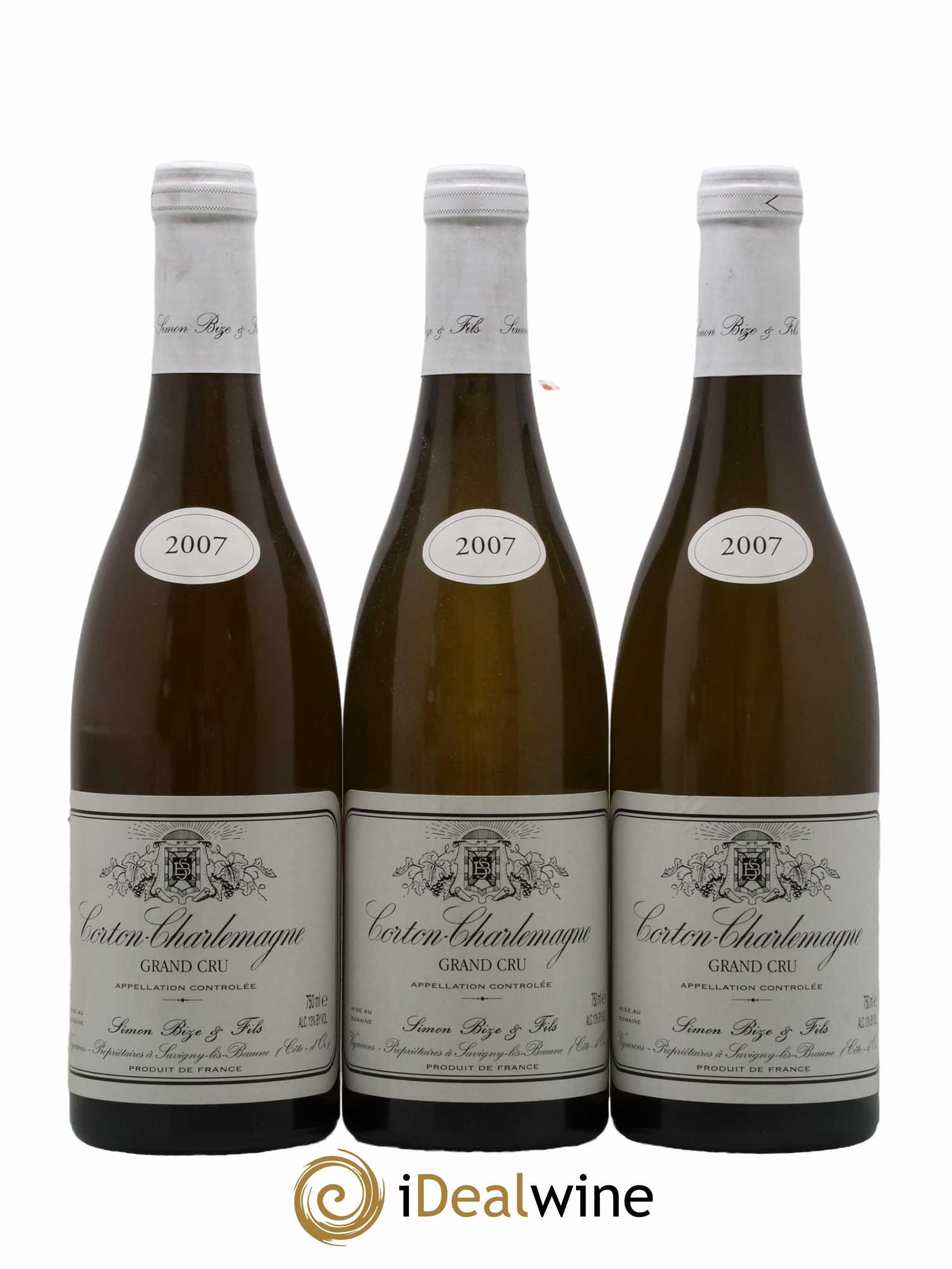 Corton-Charlemagne Grand Cru Simon Bize & Fils 2007 - Lotto di 3 bottiglie - 0