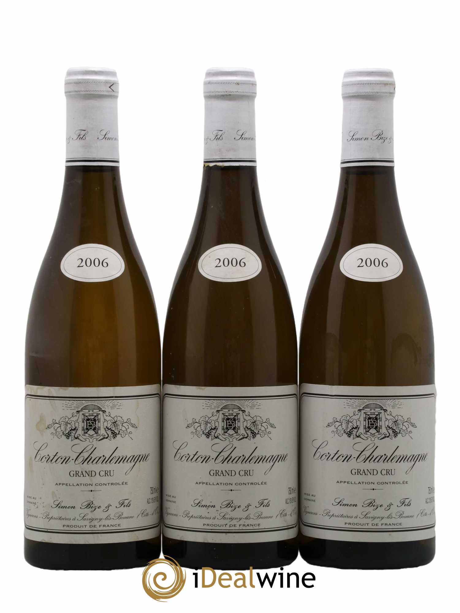 Corton-Charlemagne Grand Cru Simon Bize & Fils 2006 - Lot de 3 bouteilles - 0