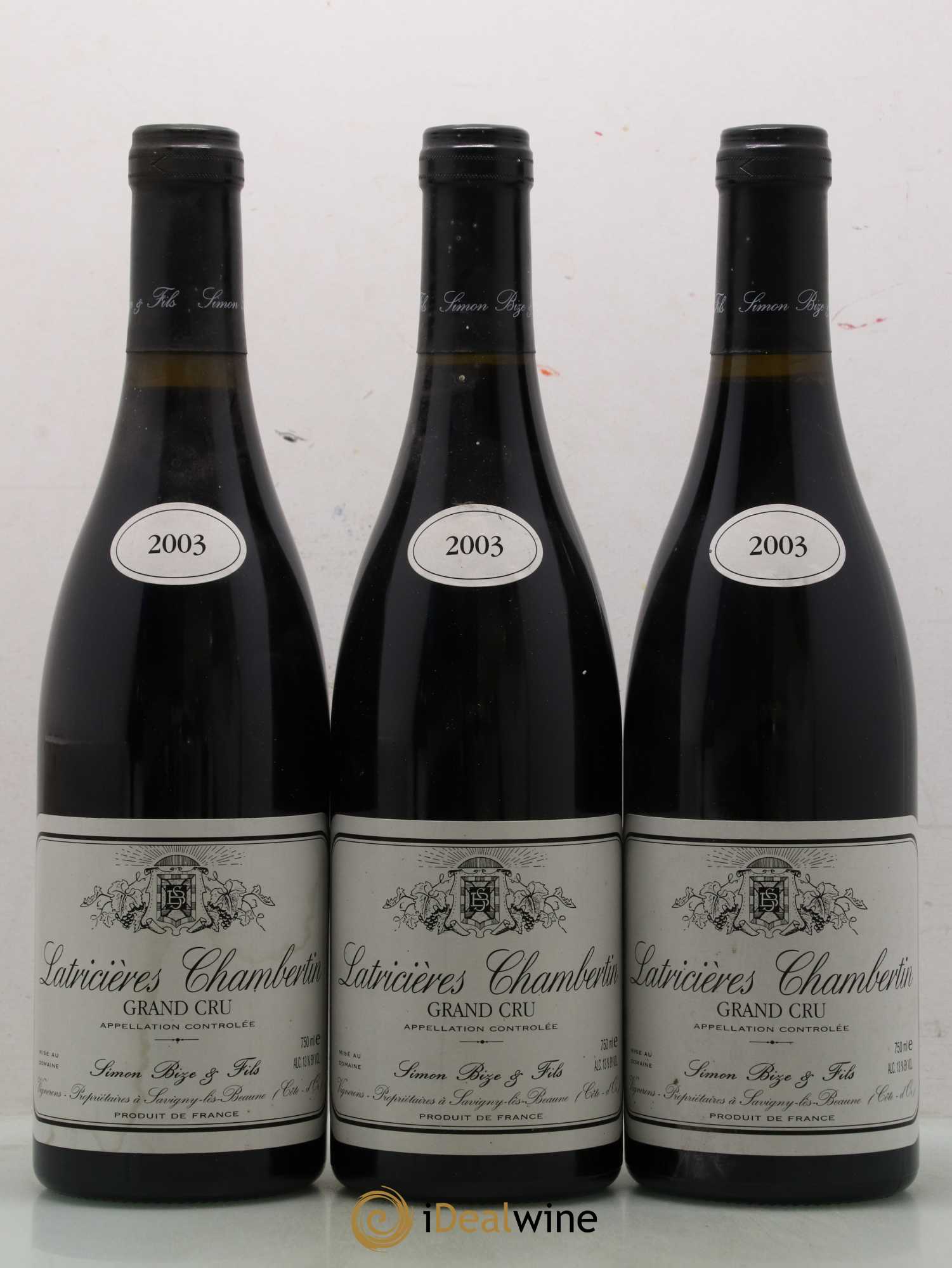 Latricières-Chambertin Grand Cru Simon Bize & Fils 2003 - Lot de 3 bouteilles - 0
