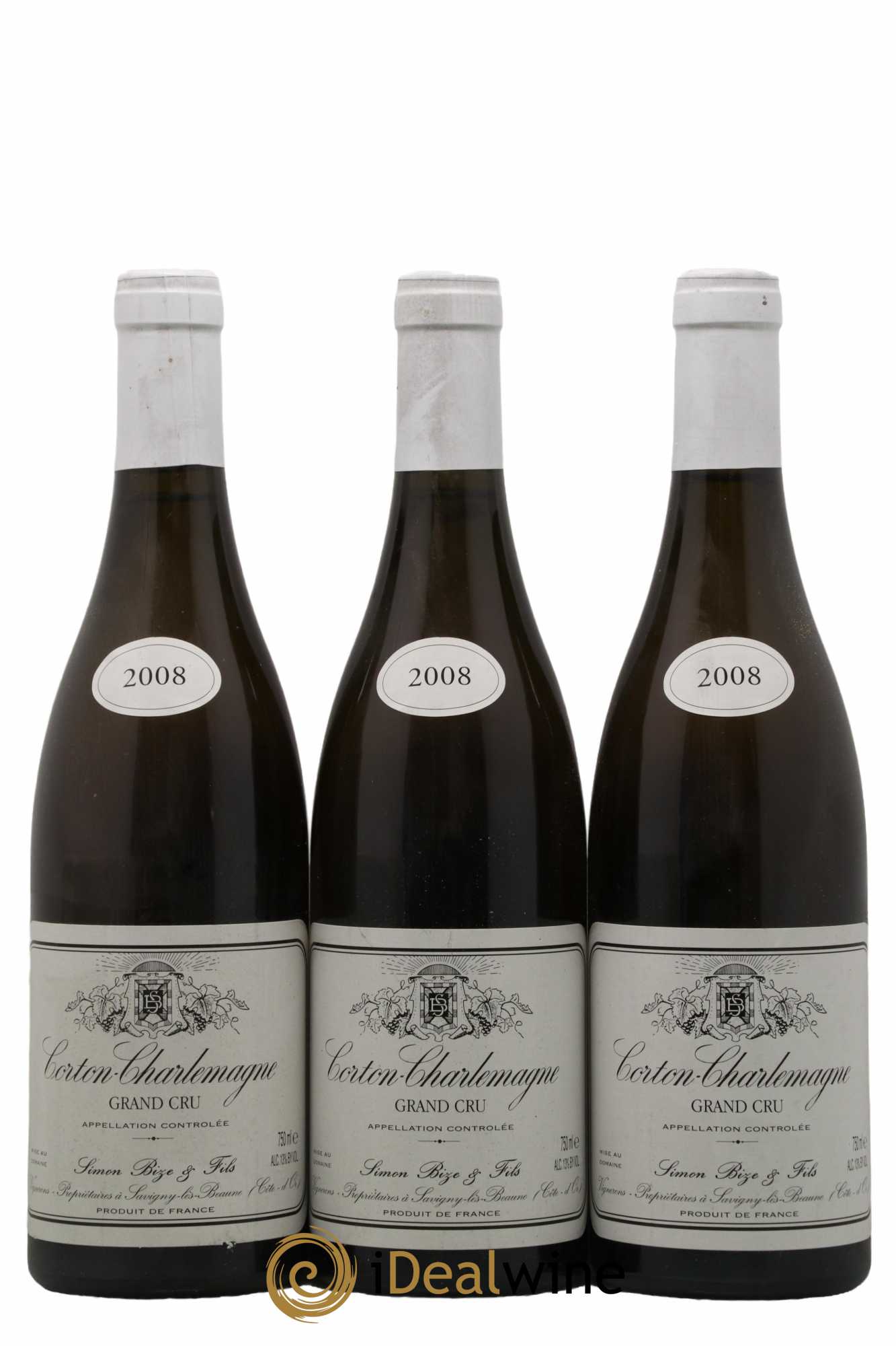 Corton-Charlemagne Grand Cru Simon Bize & Fils 2008 - Lotto di 3 bottiglie - 0