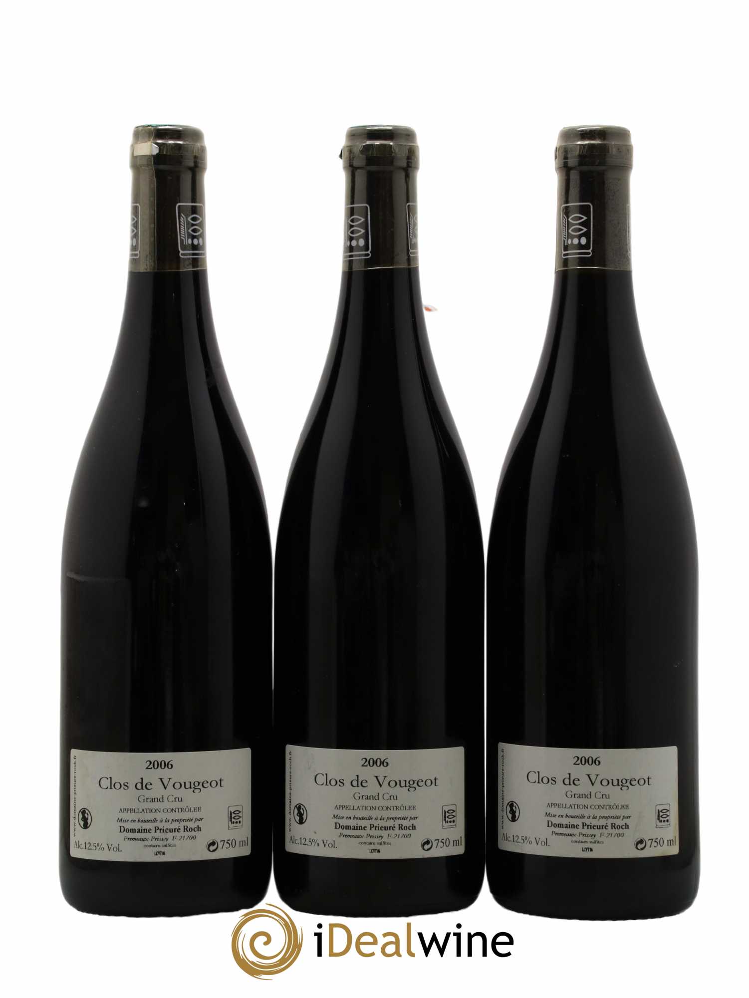Clos de Vougeot Grand Cru Prieuré Roch 2006 - Lot de 3 bouteilles - 1