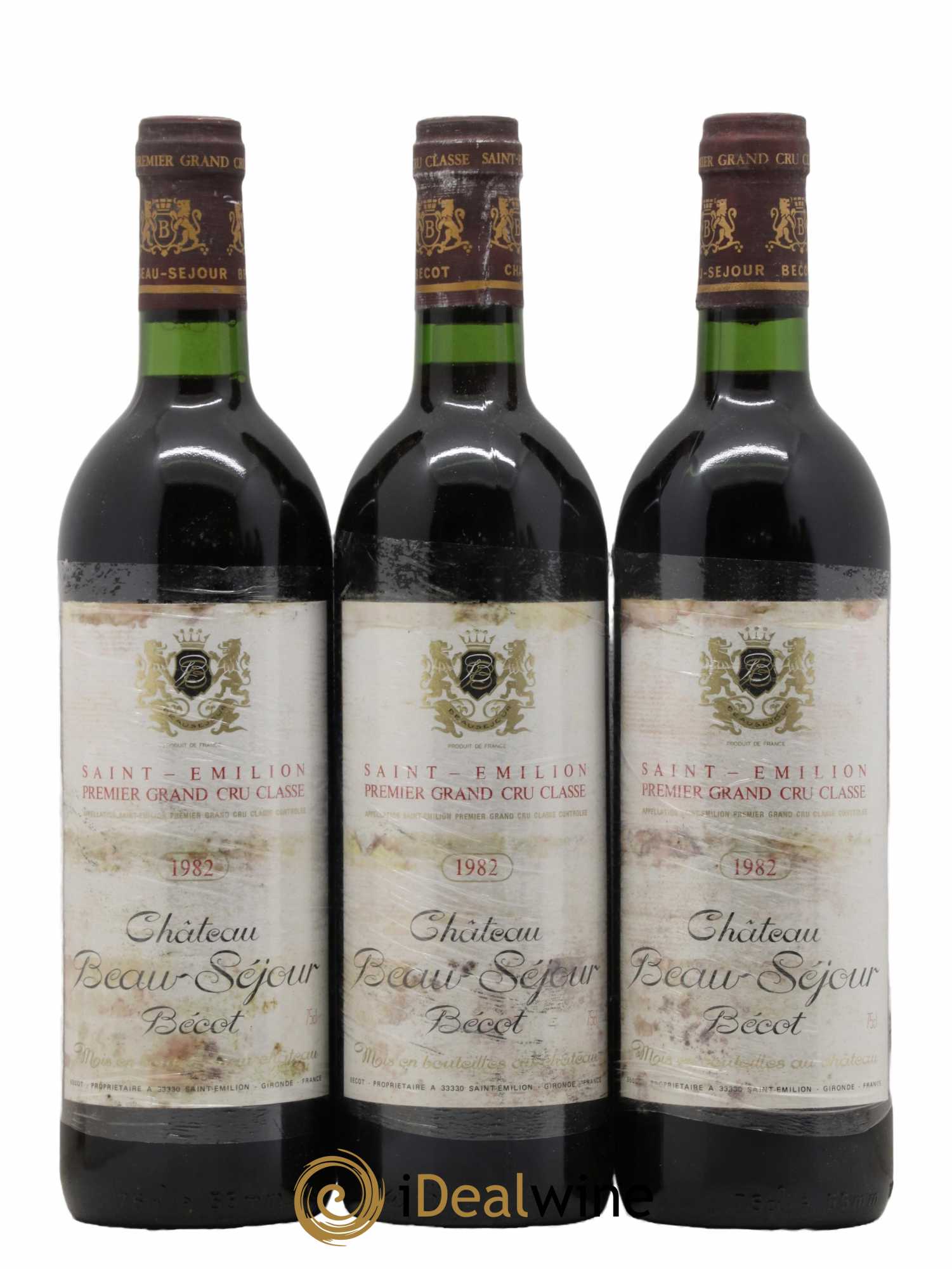 Château Beau-Séjour Bécot 1er Grand Cru Classé B 1982 - Lot de 3 bouteilles - 0