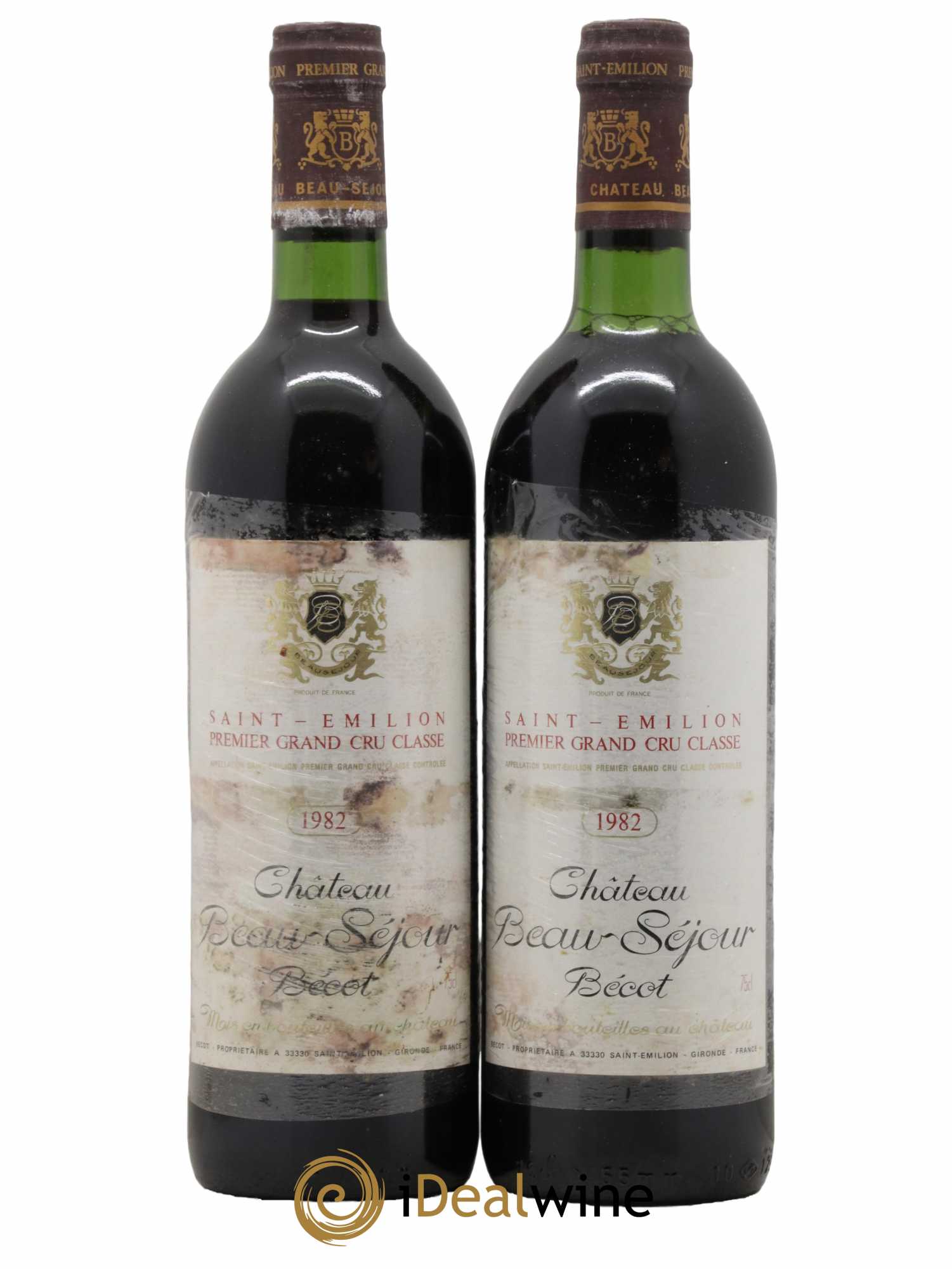 Château Beau-Séjour Bécot 1er Grand Cru Classé B 1982 - Lot de 2 bouteilles - 0
