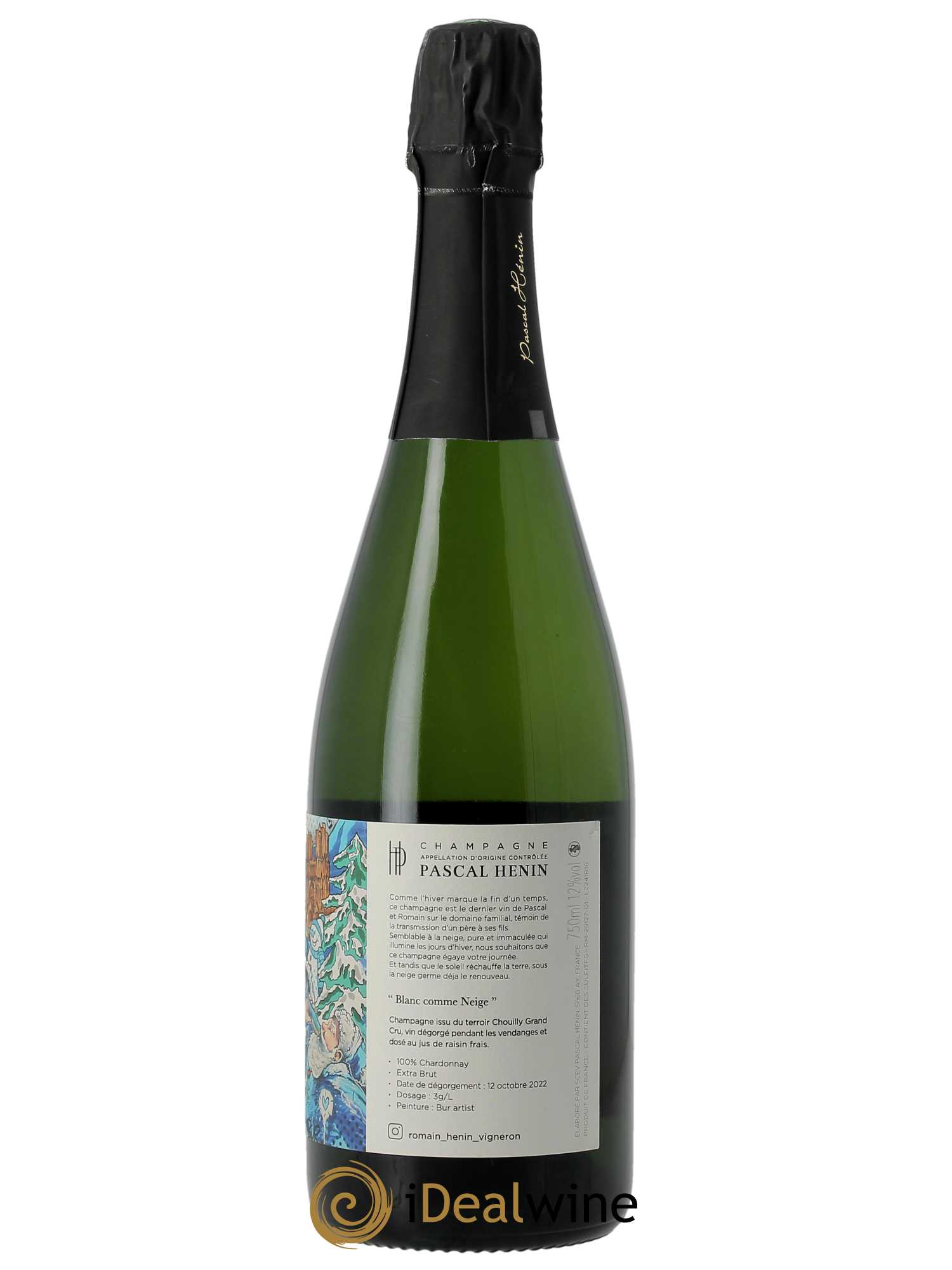 Blanc Comme Neige Pascal Henin - Romain Henin 2017 - Lot de 1 bouteille - 1