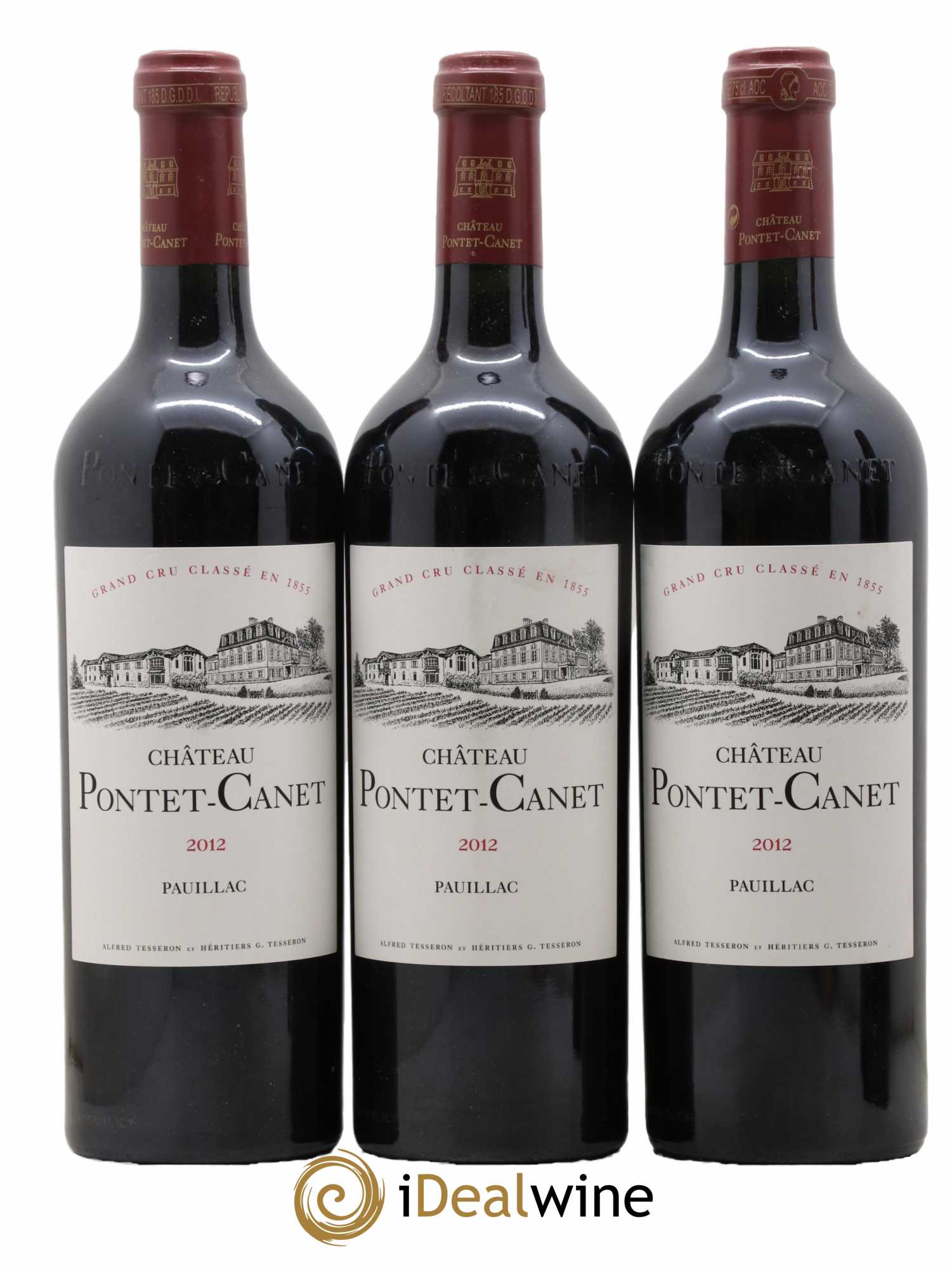 Château Pontet Canet 5ème Grand Cru Classé 2012 - Lot de 3 bouteilles - 0
