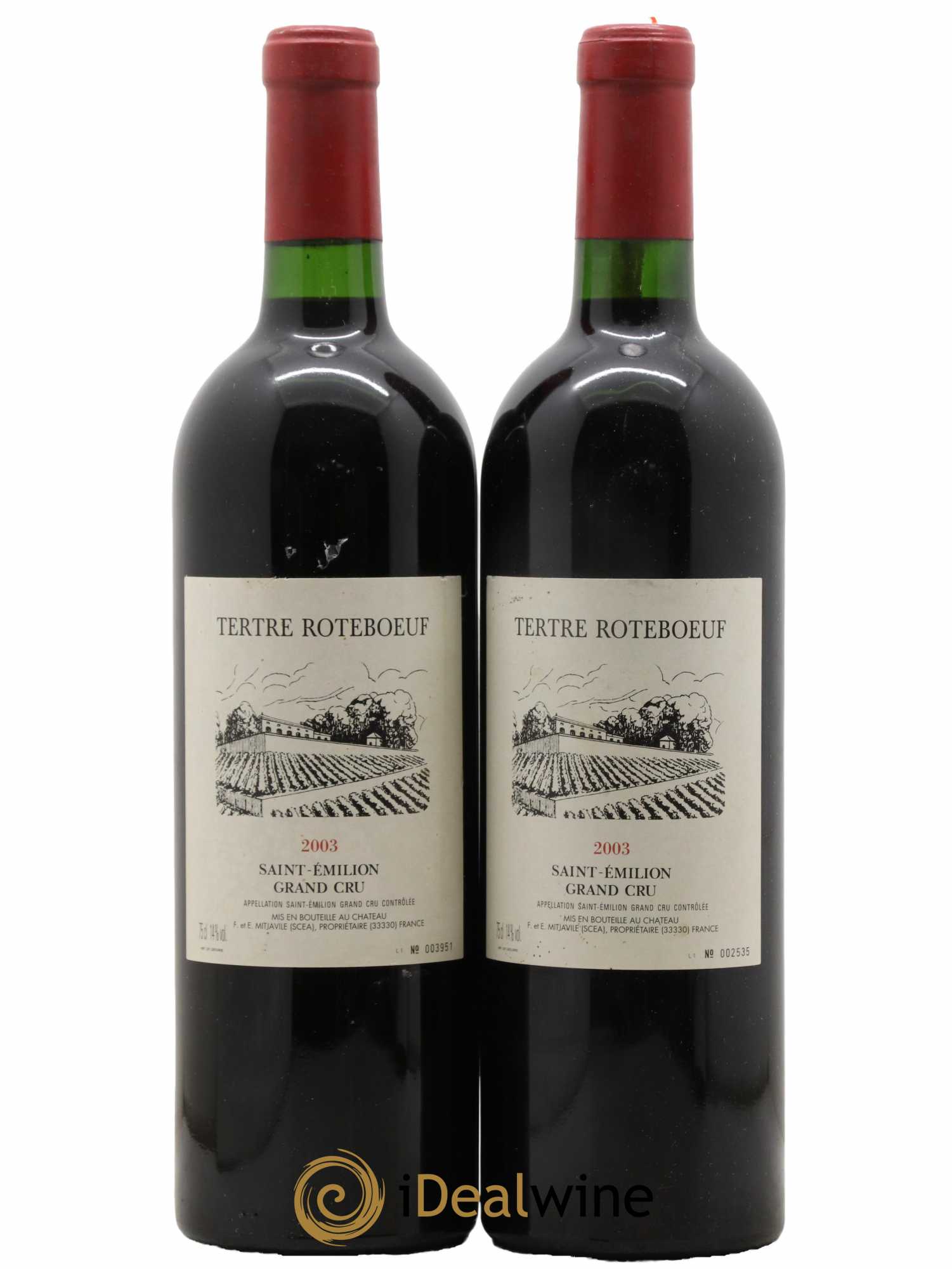 Château Tertre Roteboeuf 2003 - Lot de 2 bouteilles - 0