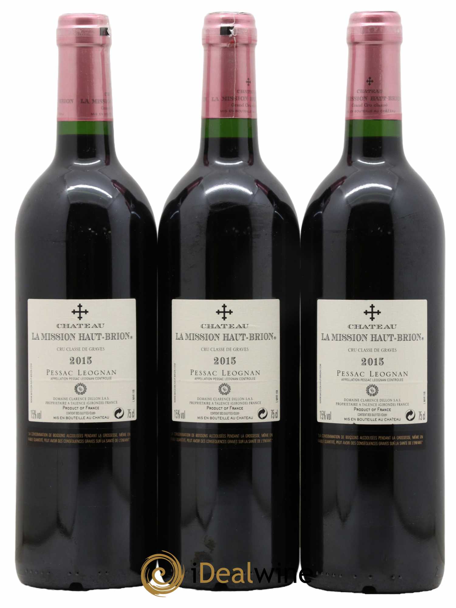 Château la Mission Haut-Brion Cru Classé de Graves 2015 - Lot de 3 bouteilles - 1