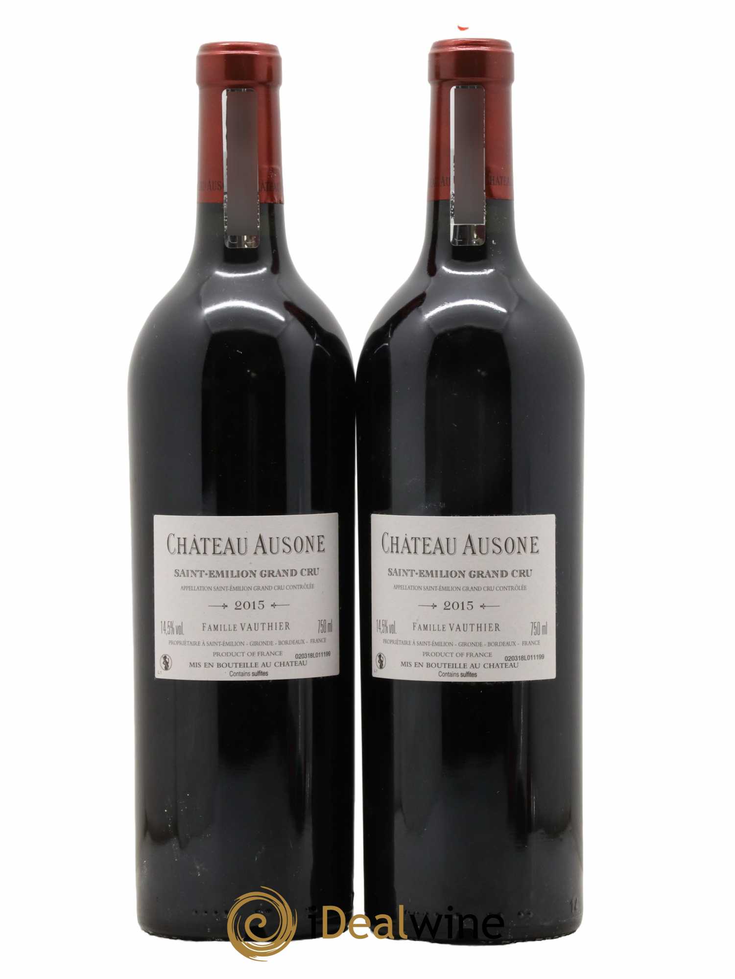 Château Ausone 1er Grand Cru Classé A  2015 - Lotto di 2 bottiglie - 1