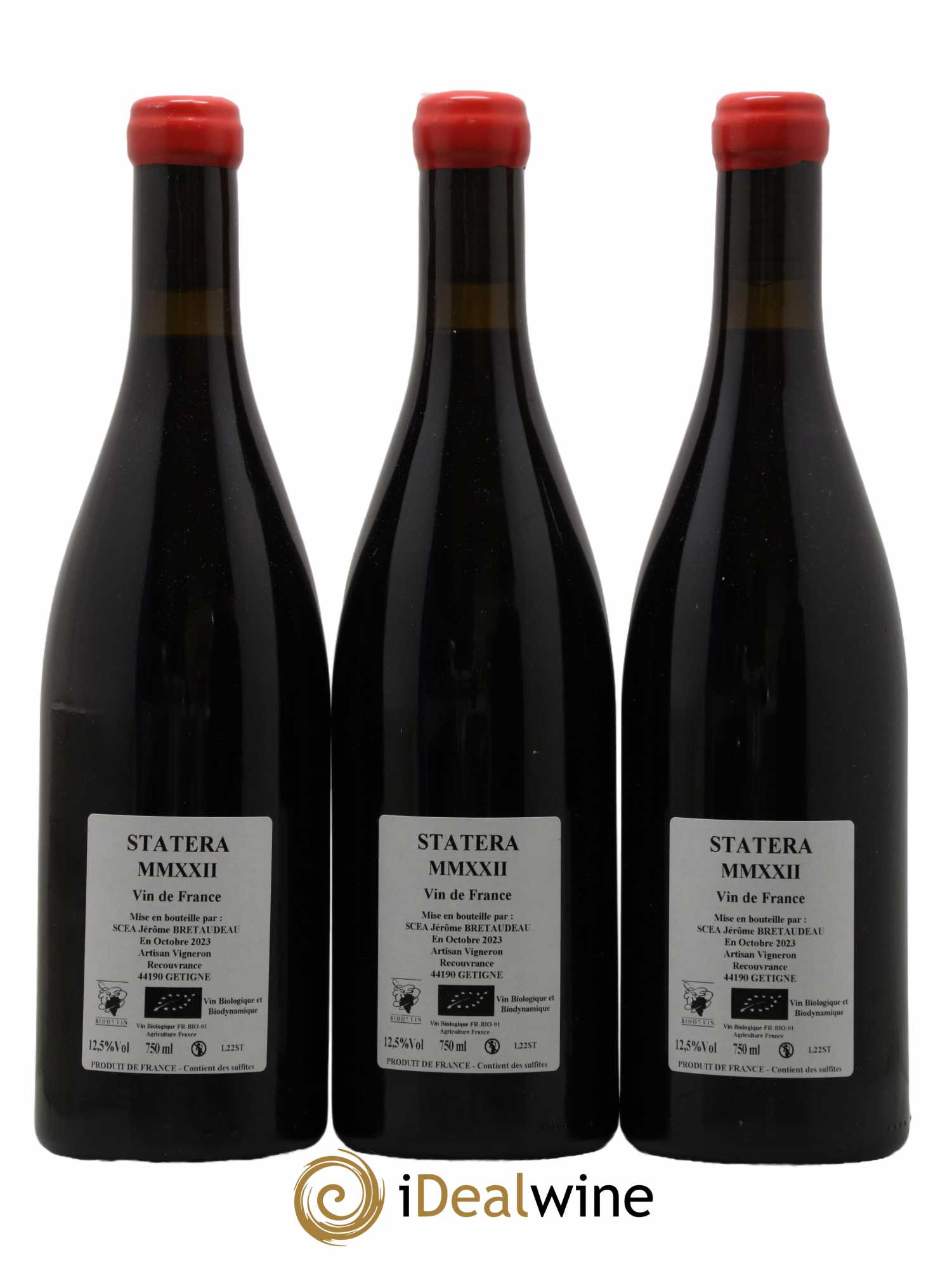 Vin de France Statera Jérôme Bretaudeau - Domaine de Bellevue 2022 - Lot de 3 bouteilles - 1