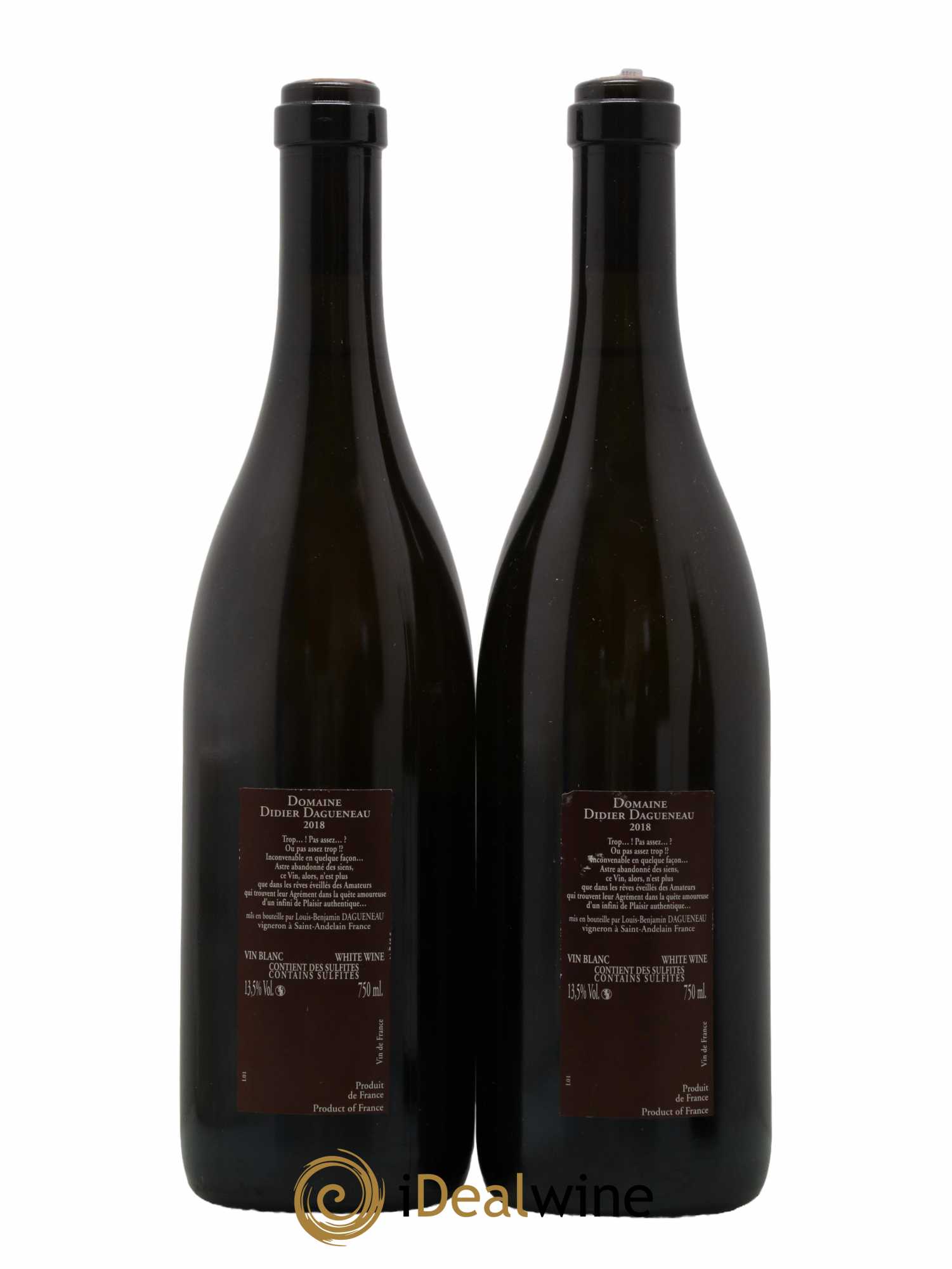 Vin de France (anciennement Pouilly-Fumé) Pur Sang Dagueneau (Domaine Didier - Louis-Benjamin) 2018 - Lot de 2 bouteilles - 1