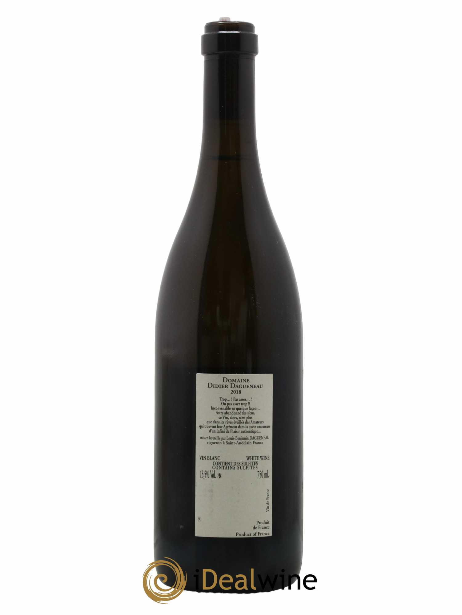 Vin de France (anciennement Pouilly-Fumé) Buisson Renard Dagueneau (Domaine Didier - Louis-Benjamin) 2018 - Lot de 1 bouteille - 1