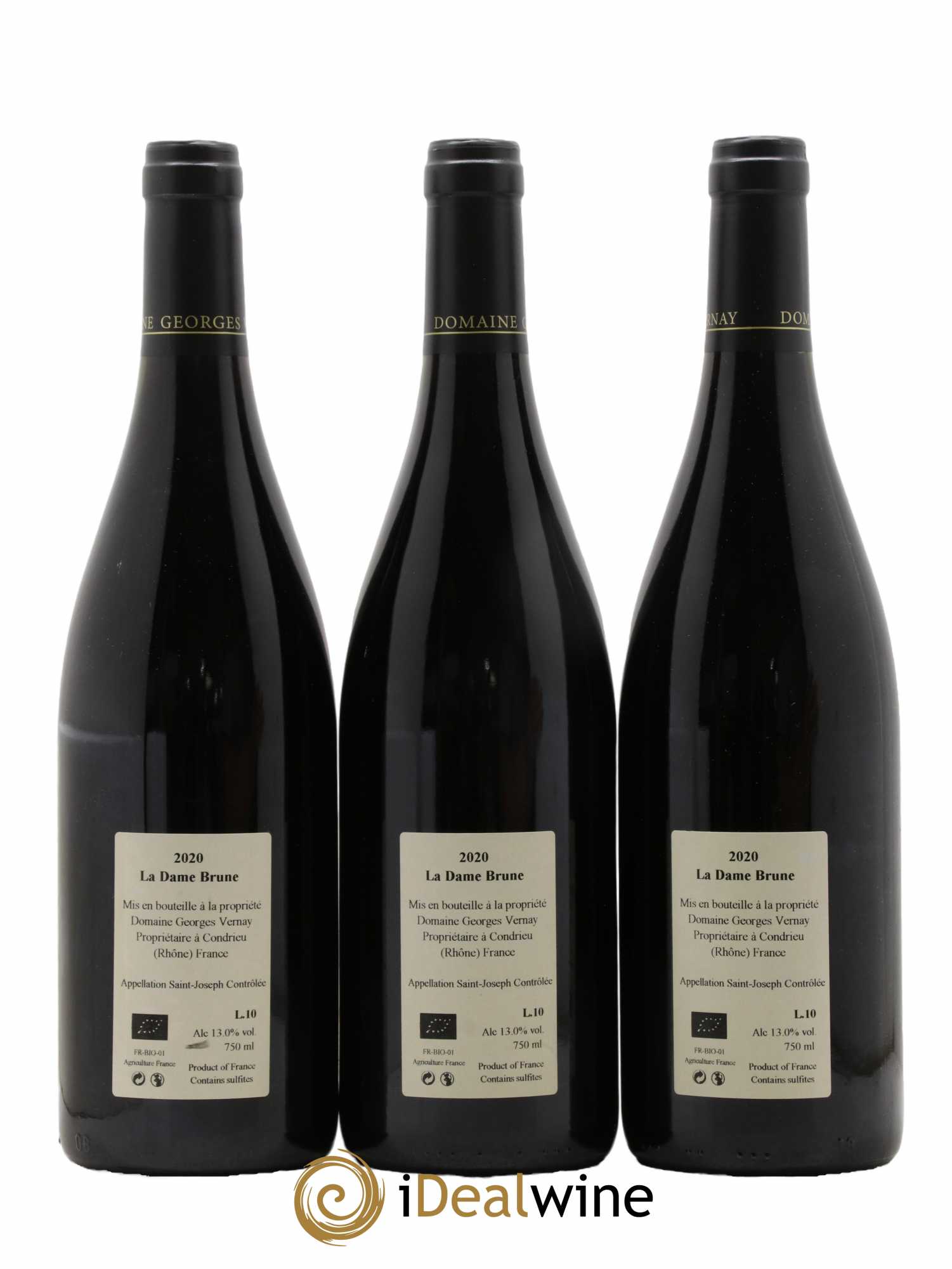 Saint-Joseph La Dame Brune Georges Vernay 2020 - Lot of 3 bottles - 1