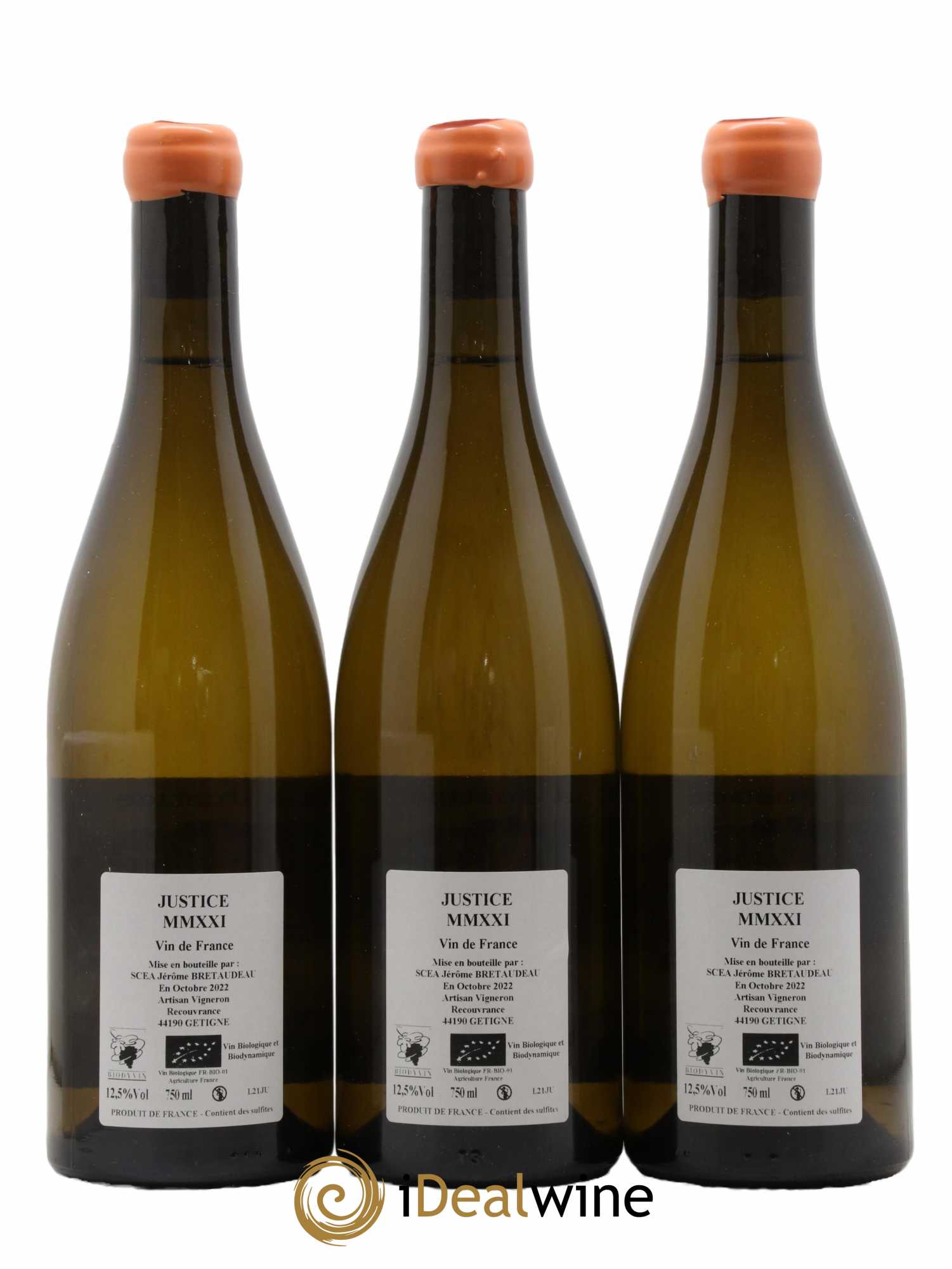 Vin de France La Justice Jérôme Bretaudeau - Domaine de Bellevue 2021 - Lot de 3 bouteilles - 1