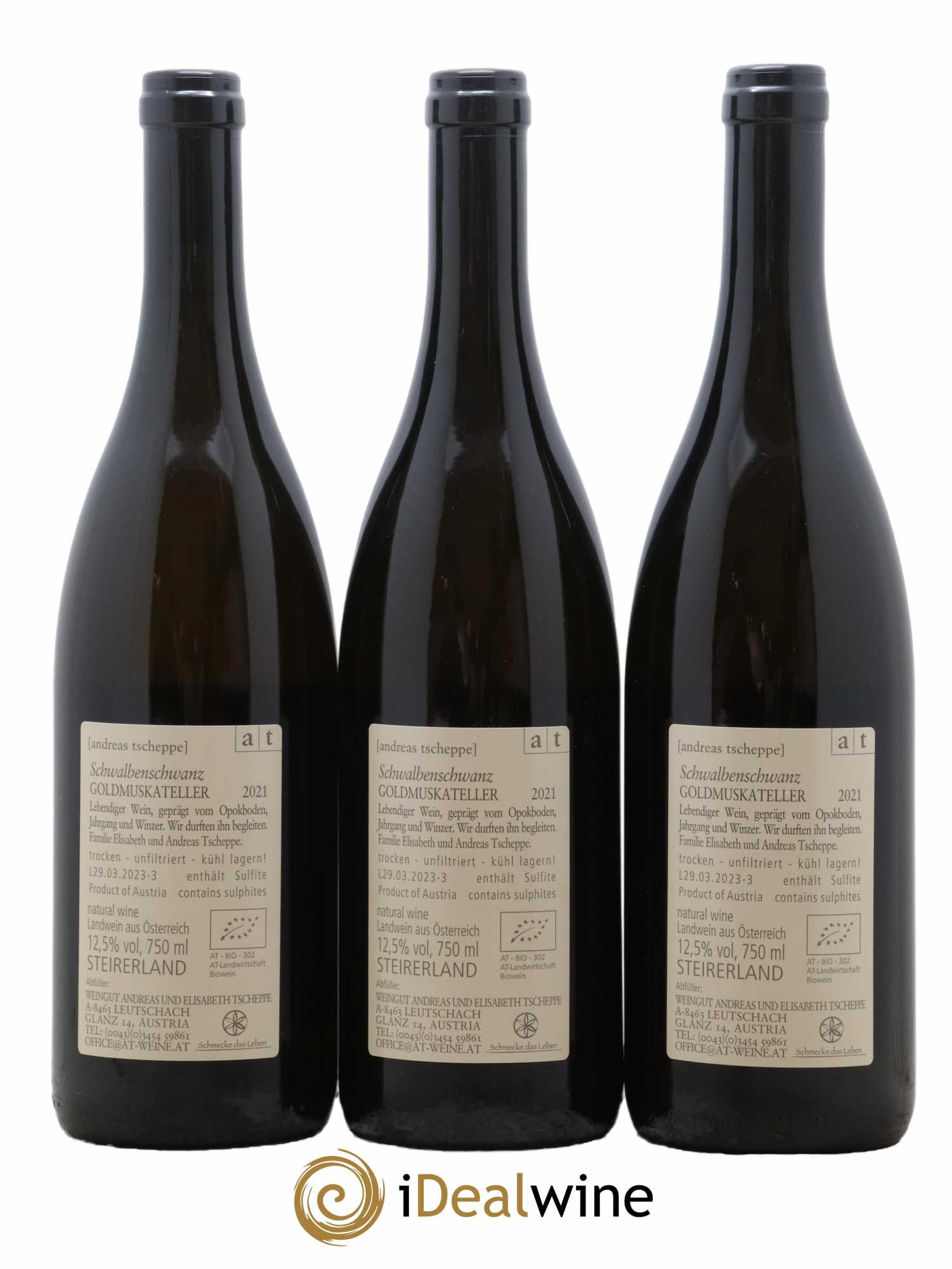 Autriche Schwalbenschwanz Goldmuskateller Maz Andreas Scheppe 2021 - Lot de 3 bouteilles - 1