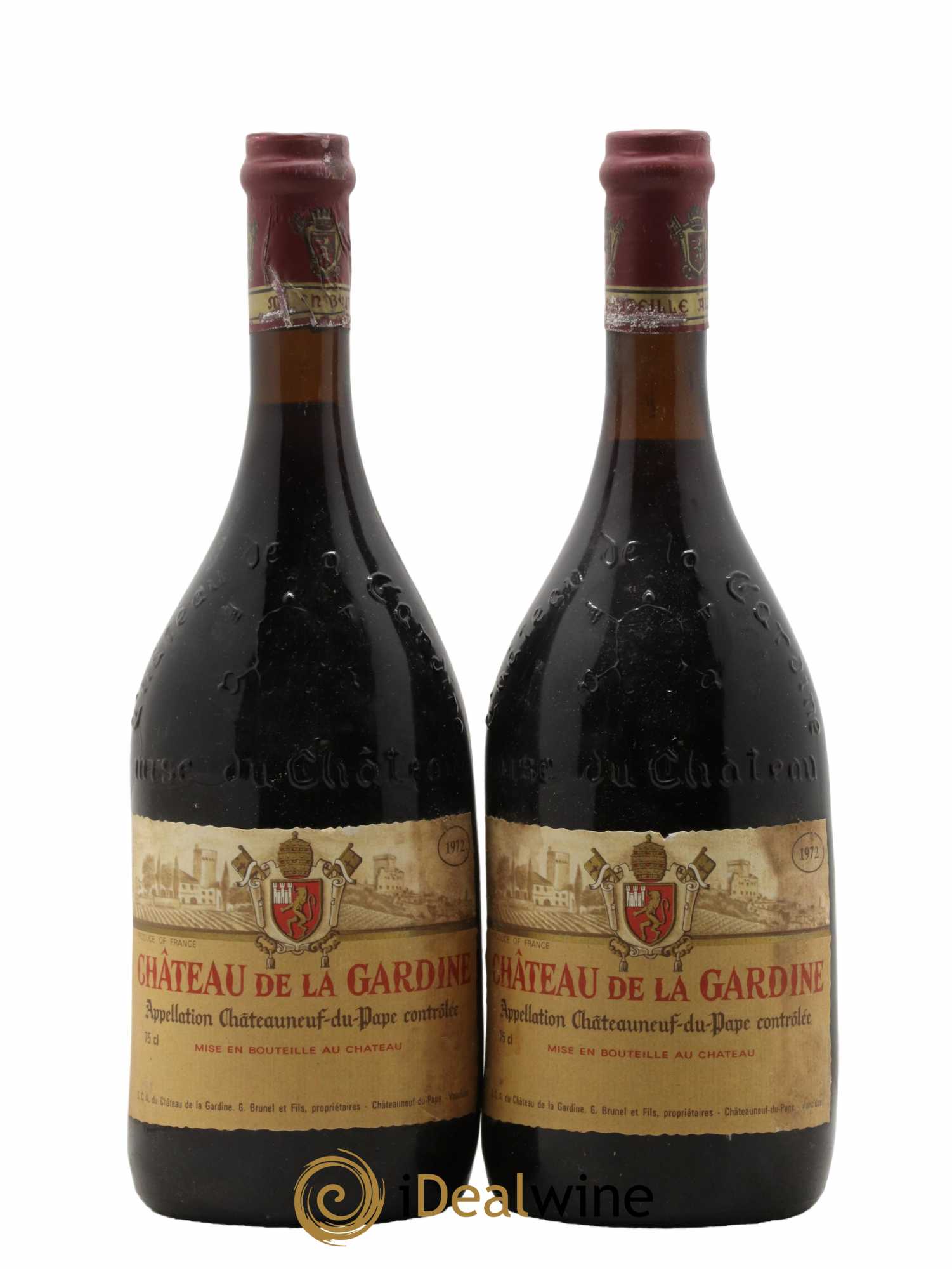 Châteauneuf-du-Pape Château de La Gardine Famille Brunel 1972 - Lot de 2 bouteilles - 0