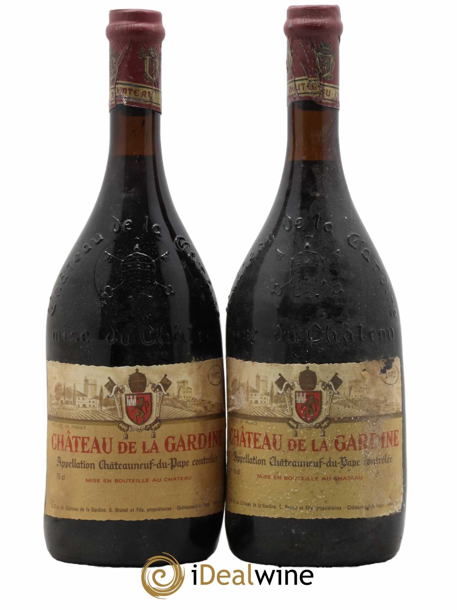 Châteauneuf-du-Pape Château de La Gardine Famille Brunel 1972 - Lot de 2 bouteilles - 0
