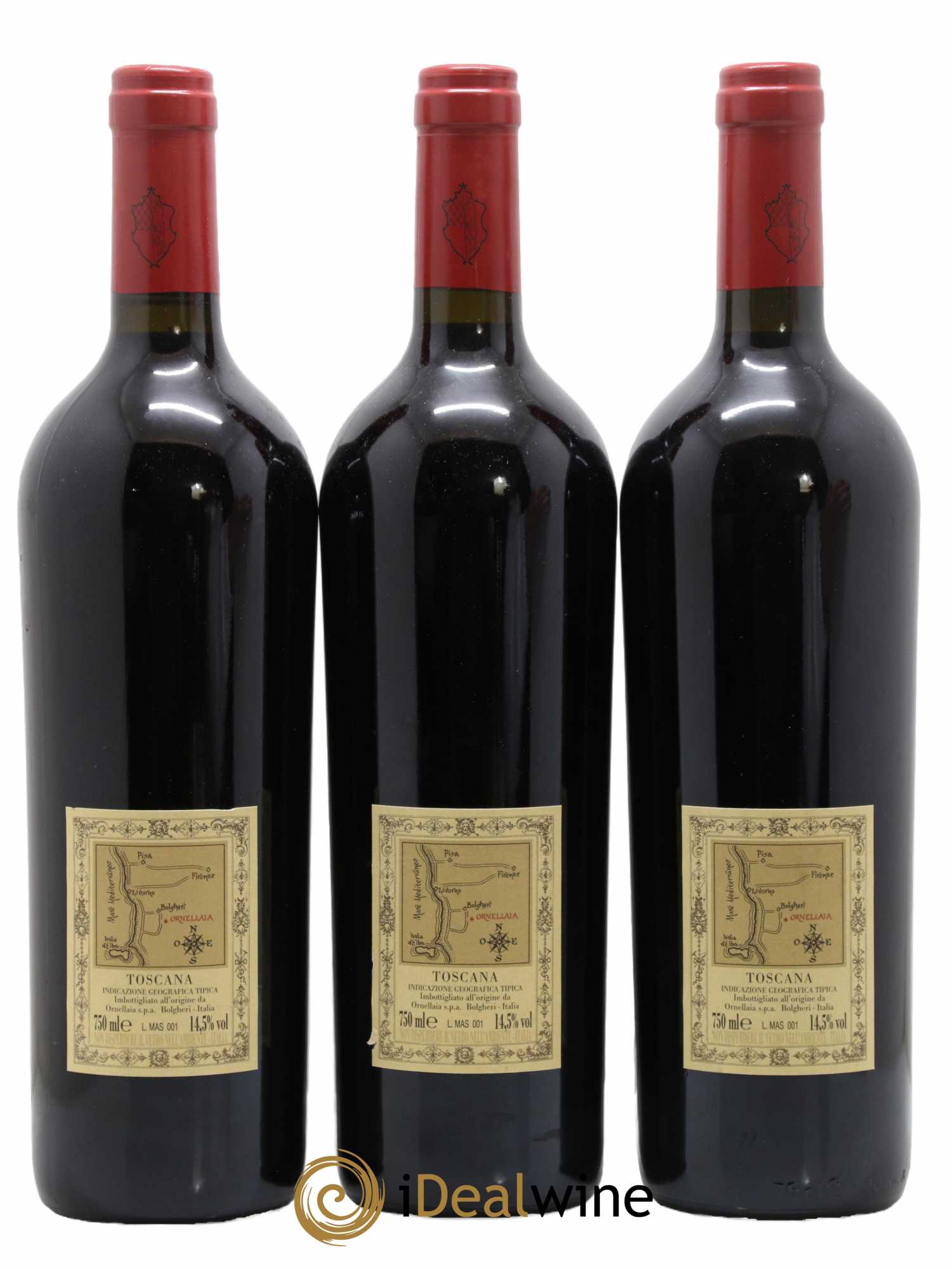 Toscana IGT Tenuta Dell'Ornellaia Masseto Frescobaldi 1998 - Lot de 3 bouteilles - 1