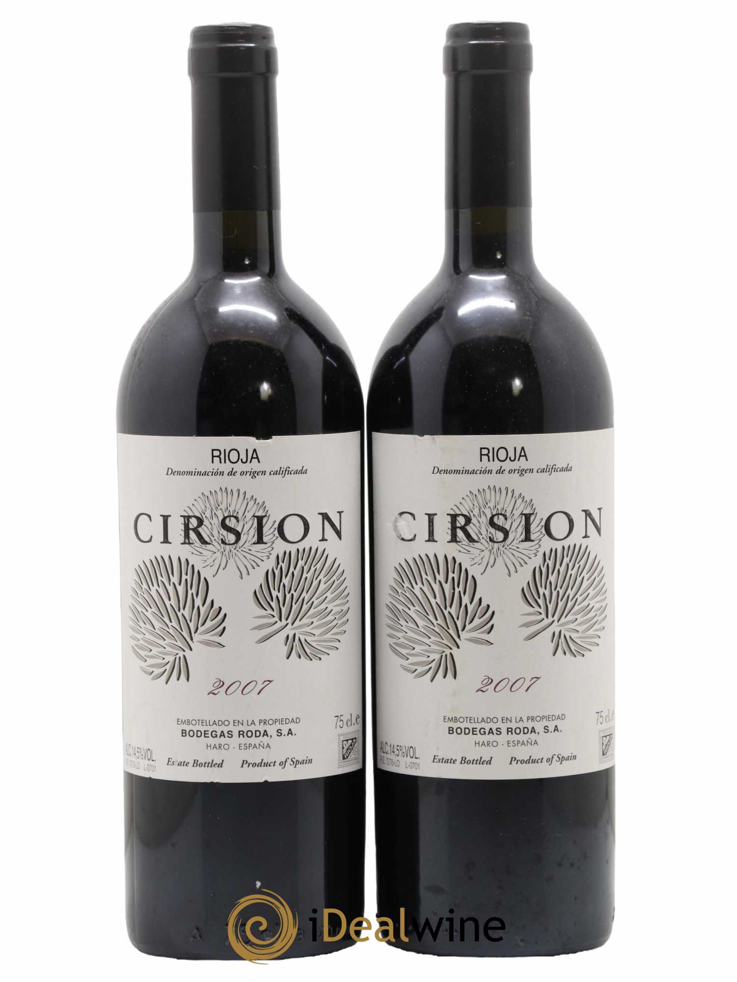 Rioja DOCA Cirsion Bodegas Roda 2007 - Lot de 2 bouteilles - 0