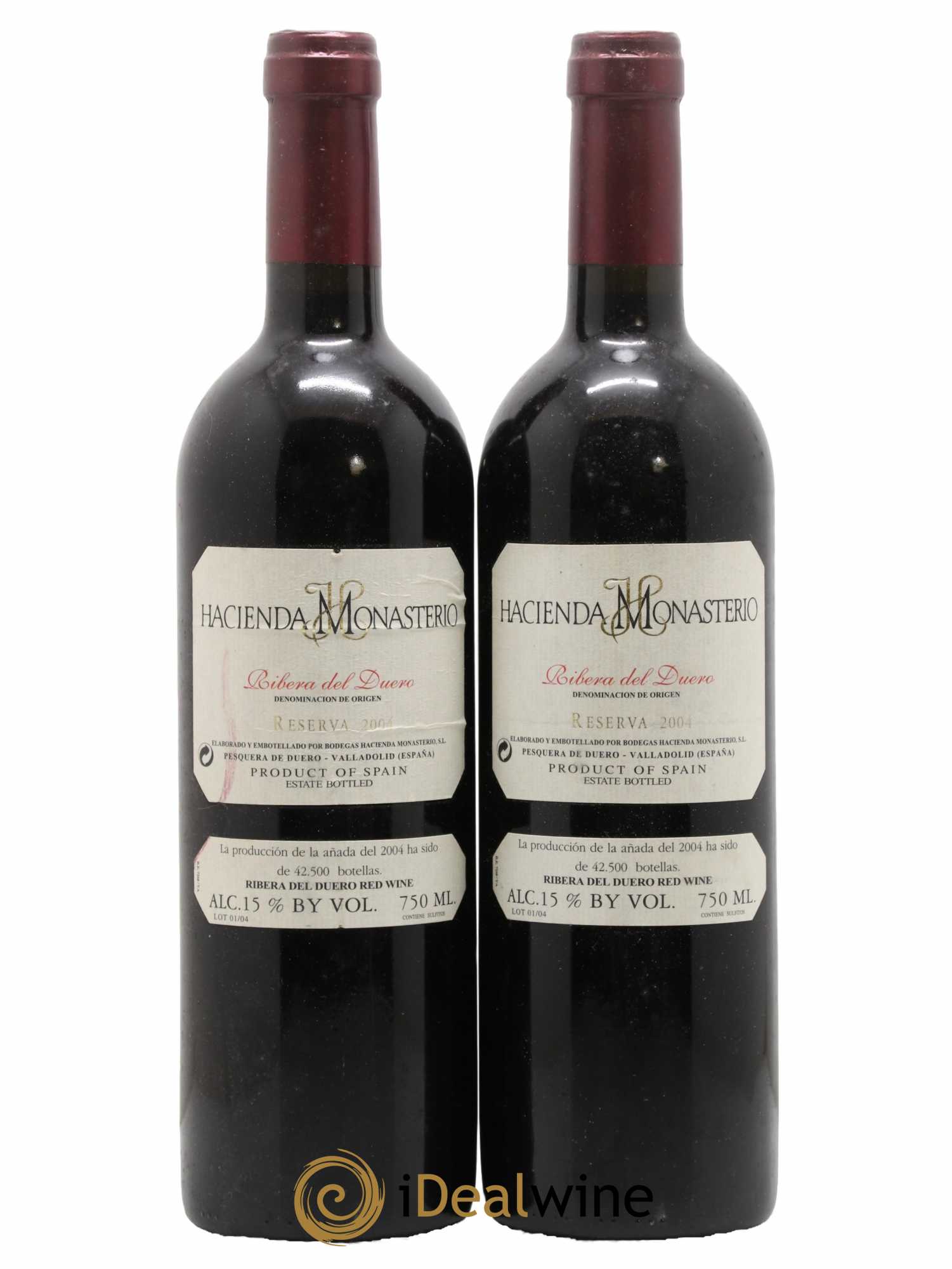 Ribera Del Duero DO Hacienda Monasterio Reserva 2004 - Lot de 2 bouteilles - 0