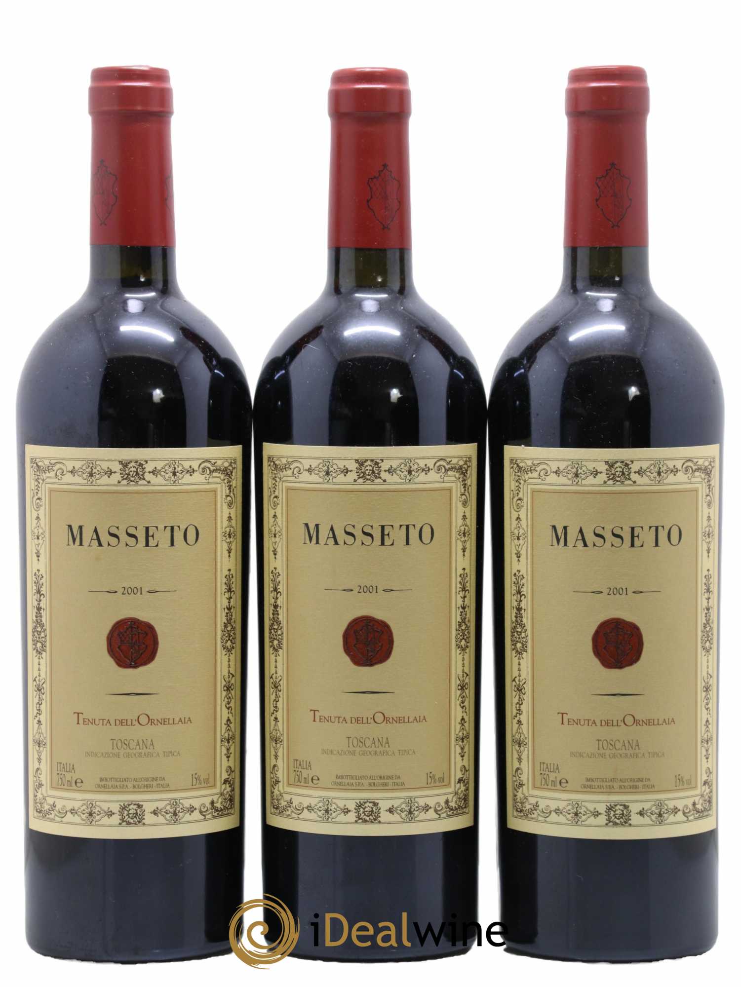 Toscana IGT Tenuta Dell'Ornellaia Masseto Frescobaldi 2001 - Lotto di 3 bottiglie - 0