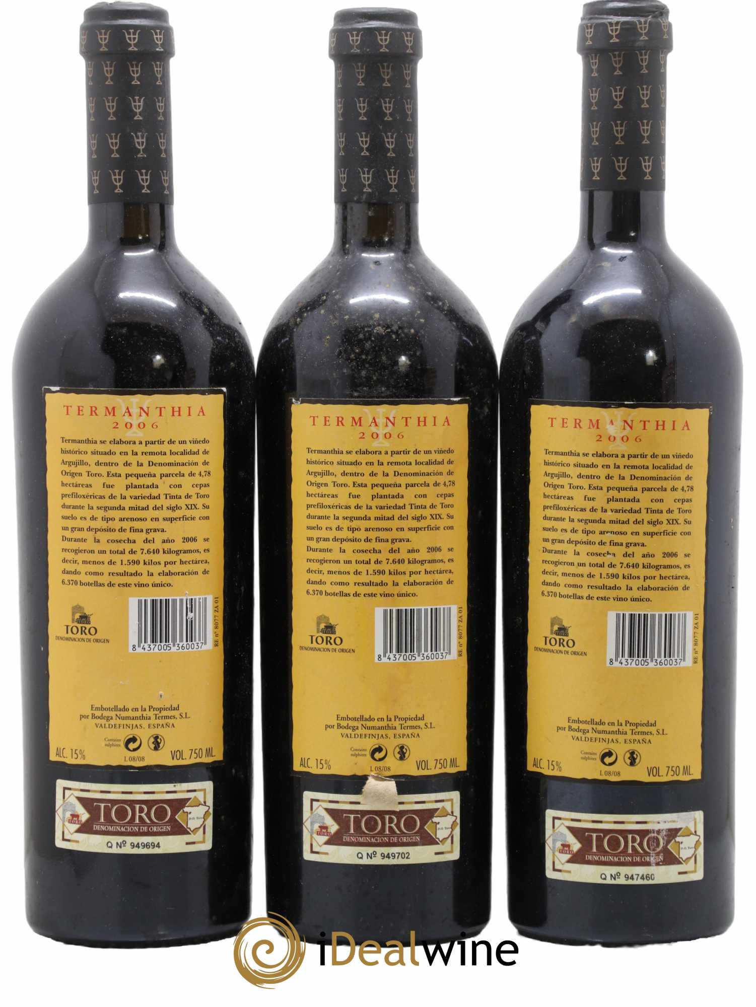 Toro DO Bodega Numanthia Termanthia 2006 - Lot of 3 bottles - 1