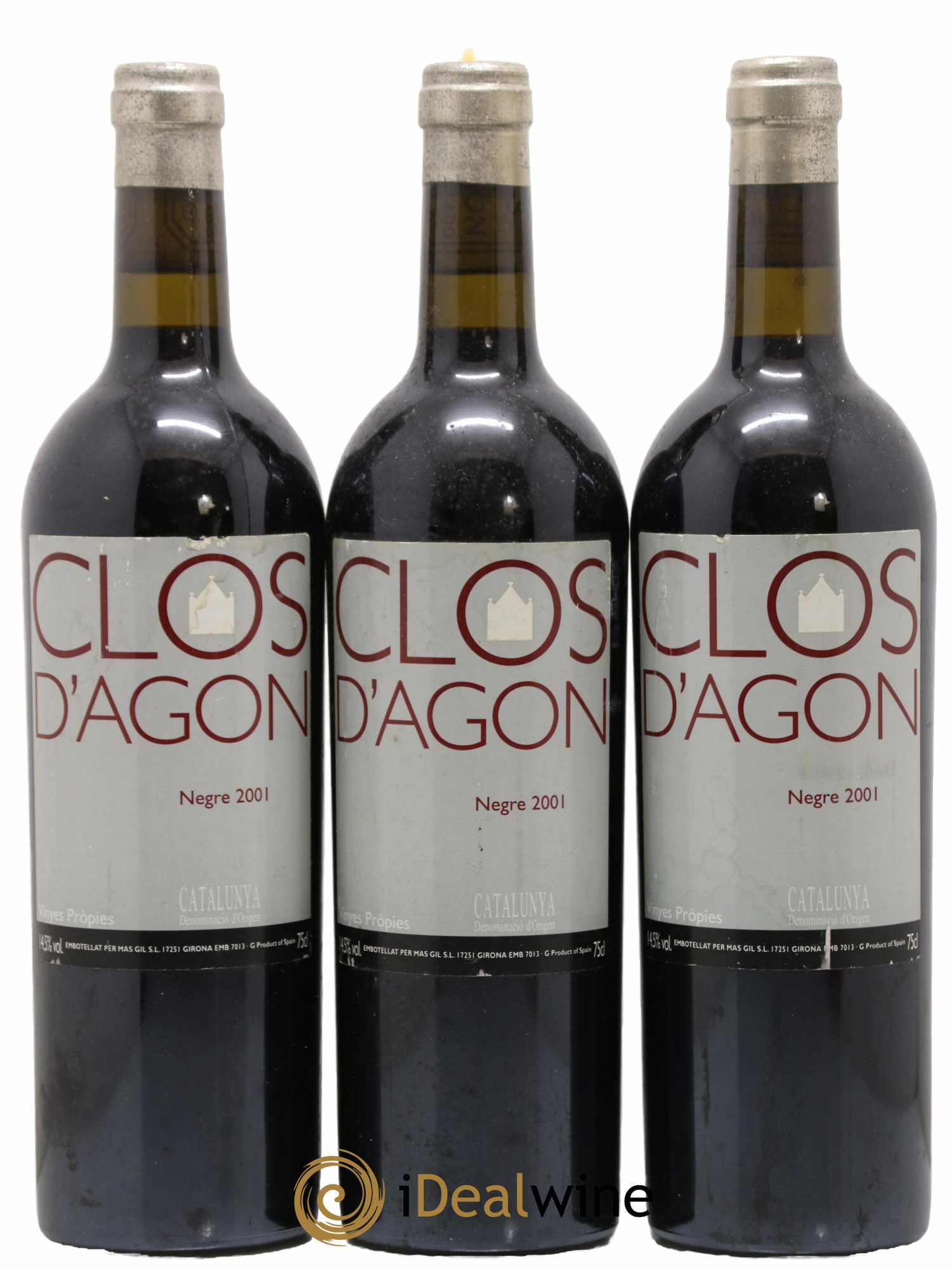 Espagne Tinto Clos D'Agon 2001 - Lot de 3 bouteilles - 0