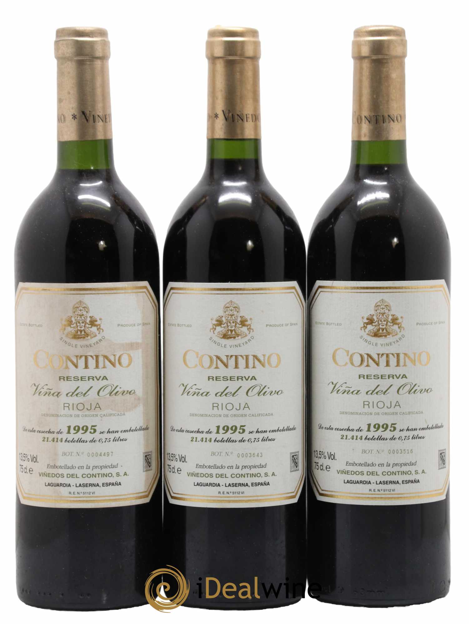 Rioja DOCA Contino Doca Vigna Del Olivo 1995 - Lot de 3 bouteilles - 0