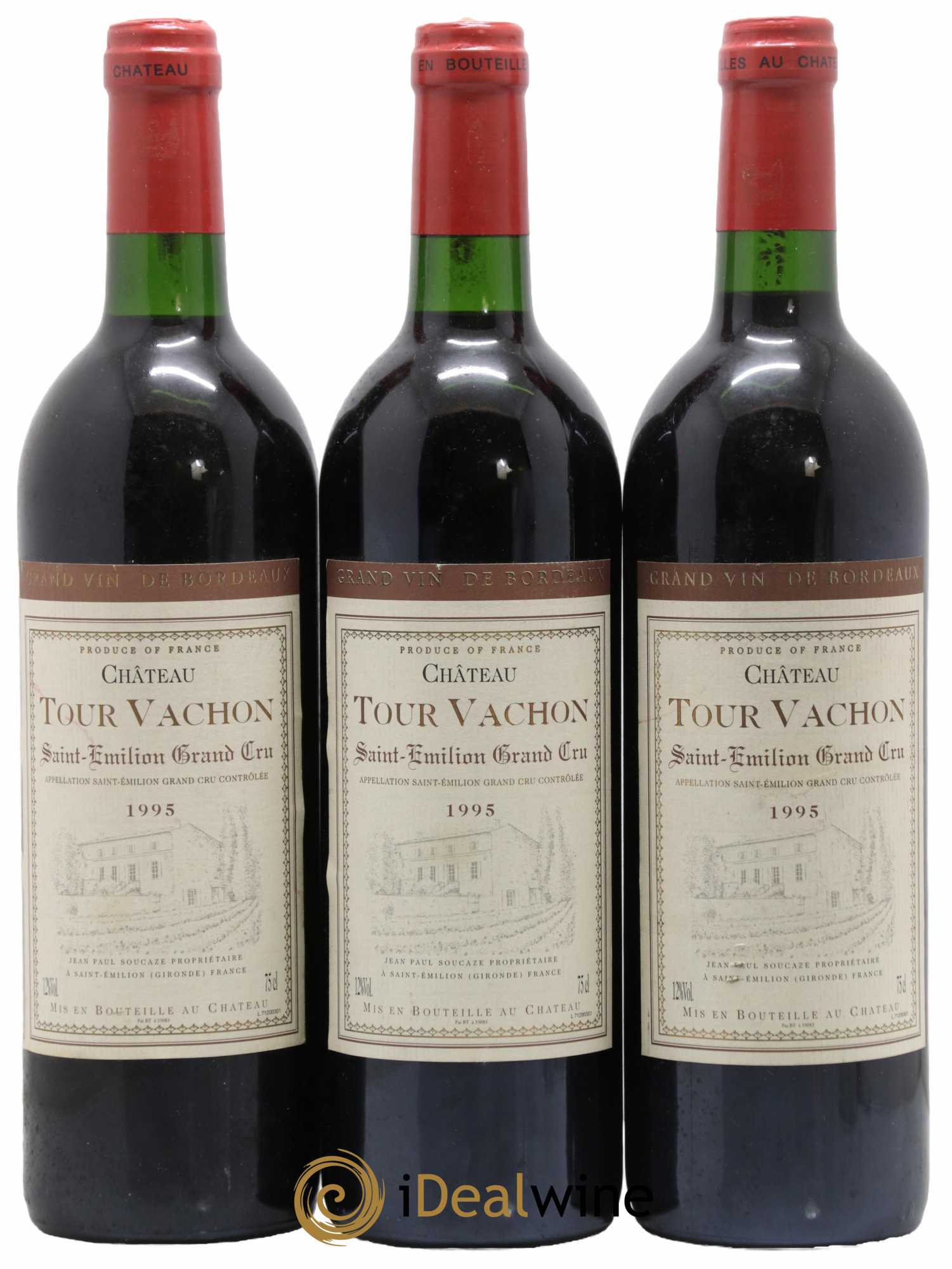 Saint-Émilion Grand Cru Château Tour Vachon 1995 - Lot de 3 bouteilles - 0