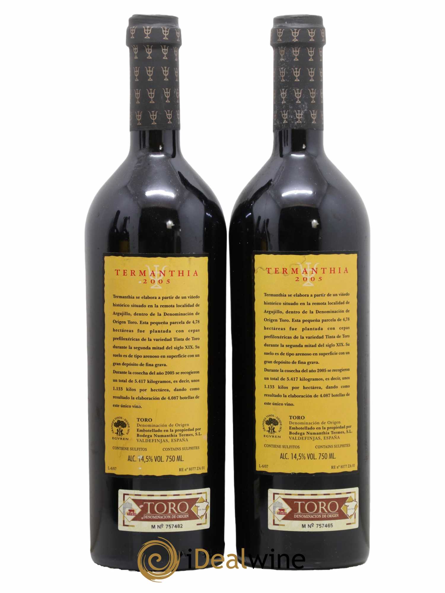 Toro DO Bodega Numanthia Termanthia  2005 - Lot of 2 bottles - 1