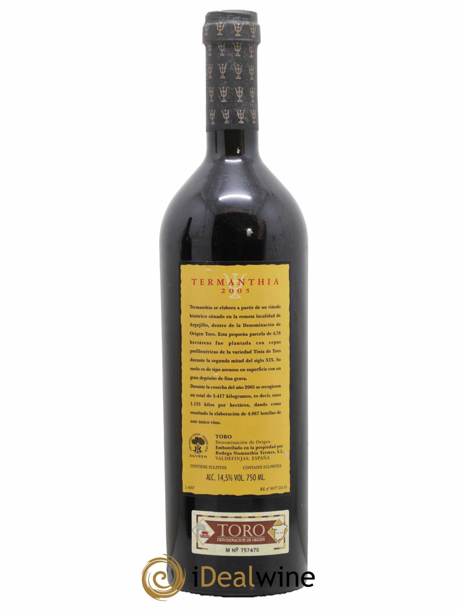 Toro DO Bodega Numanthia Termanthia 2005 - Lot de 1 bouteille - 1