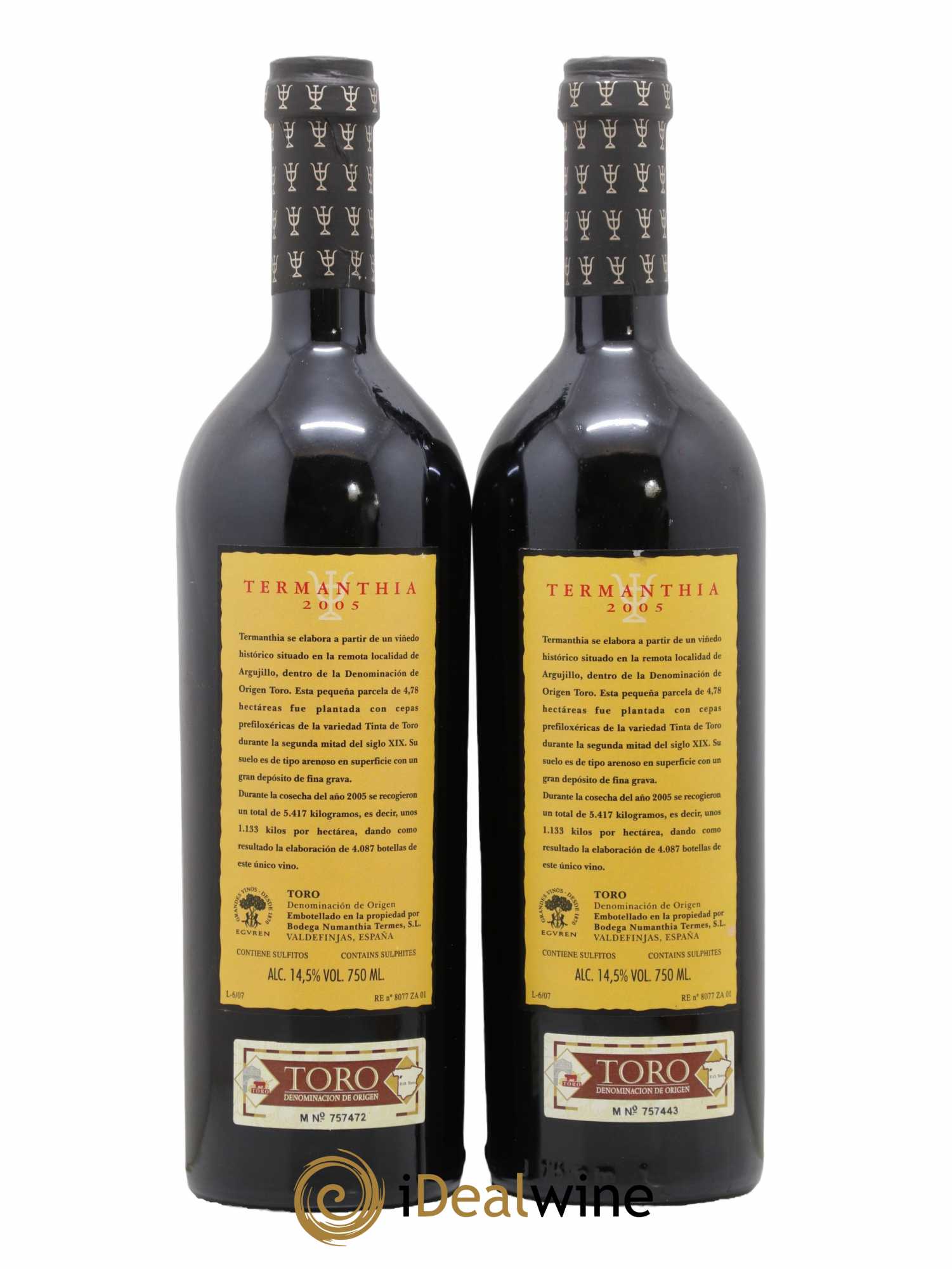 Toro DO Bodega Numanthia Termanthia  2005 - Lot de 2 bouteilles - 1