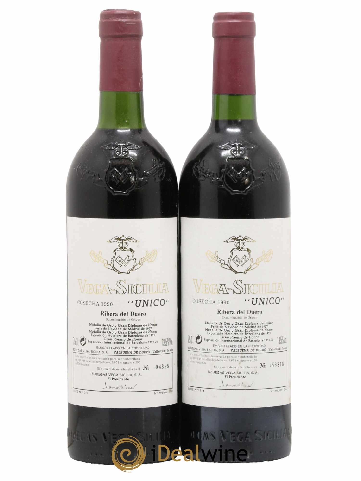 Ribera Del Duero DO Vega Sicilia Unico Famille Alvarez 1990 - Posten von 2 Flaschen - 0