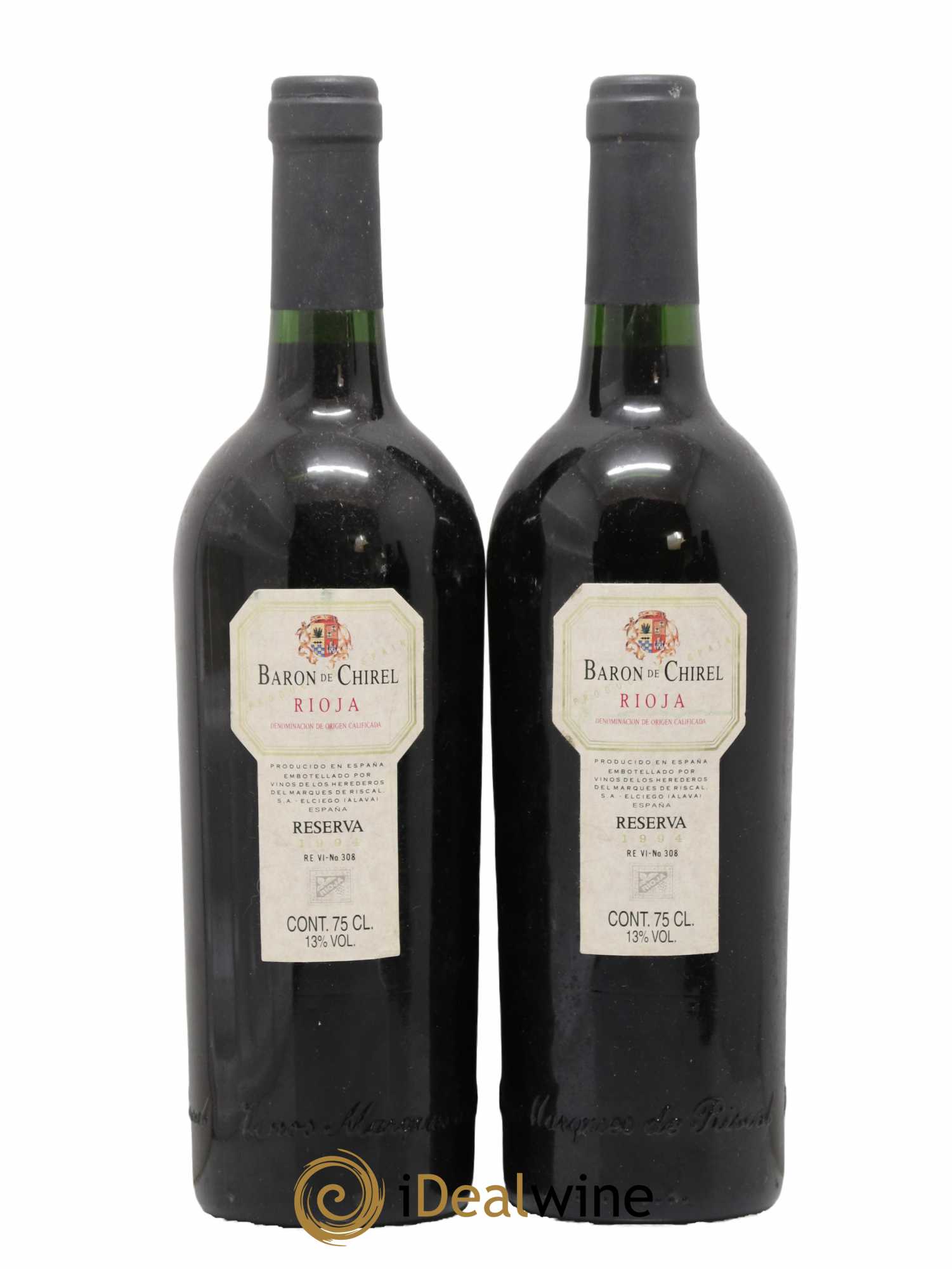 Rioja DOCA Baron De Chirel Reserva 1994 - Lot de 2 bouteilles - 0