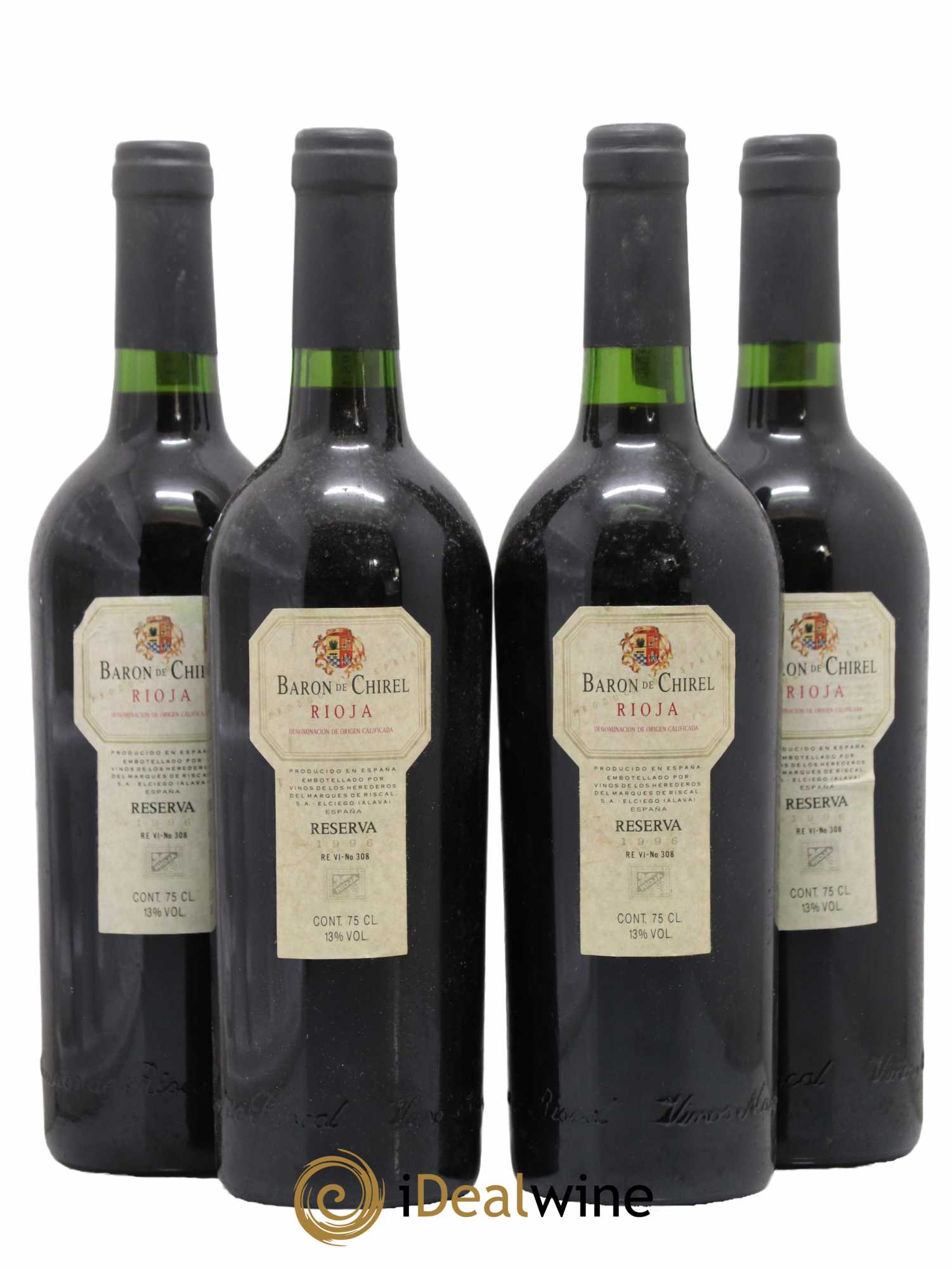 Rioja DOCA Baron De Chirel Reserva 1996 - Lot de 4 bouteilles - 0