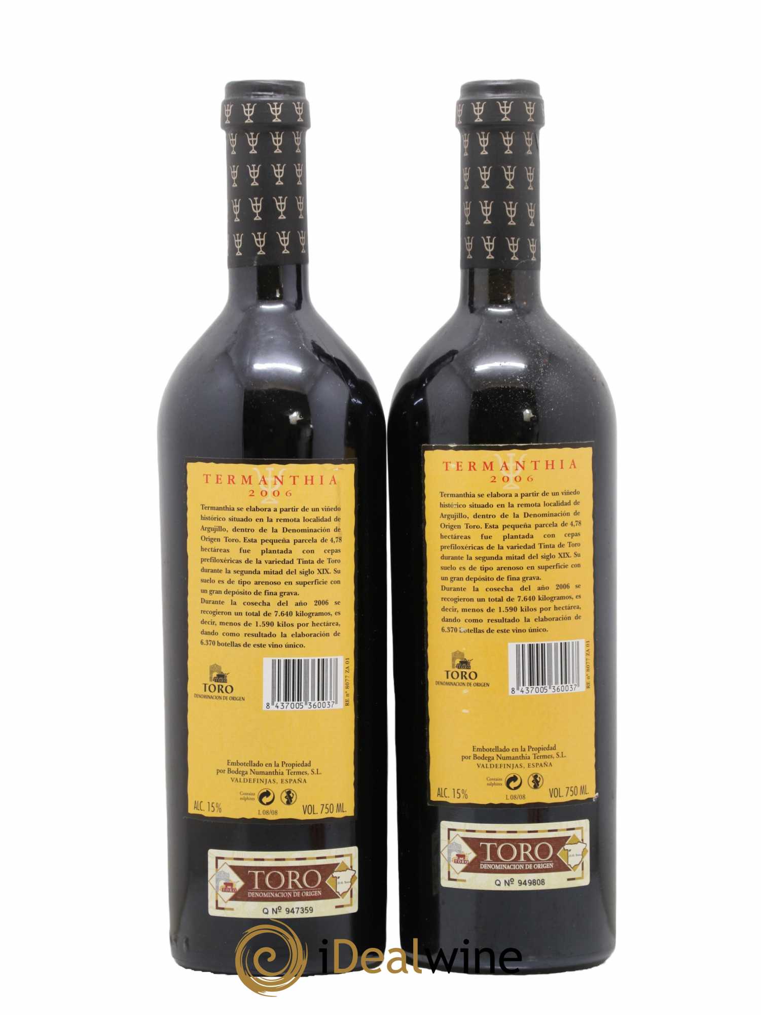 Toro DO Bodega Numanthia Termanthia 2006 - Lot of 2 bottles - 1