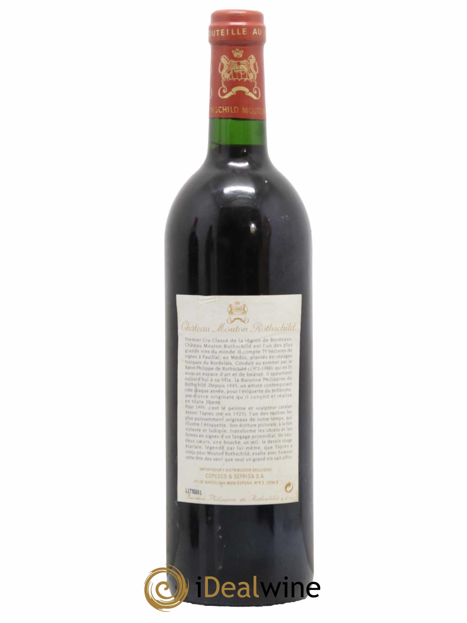 Château Mouton Rothschild 1er Grand Cru Classé 1995 - Lot de 1 bouteille - 1