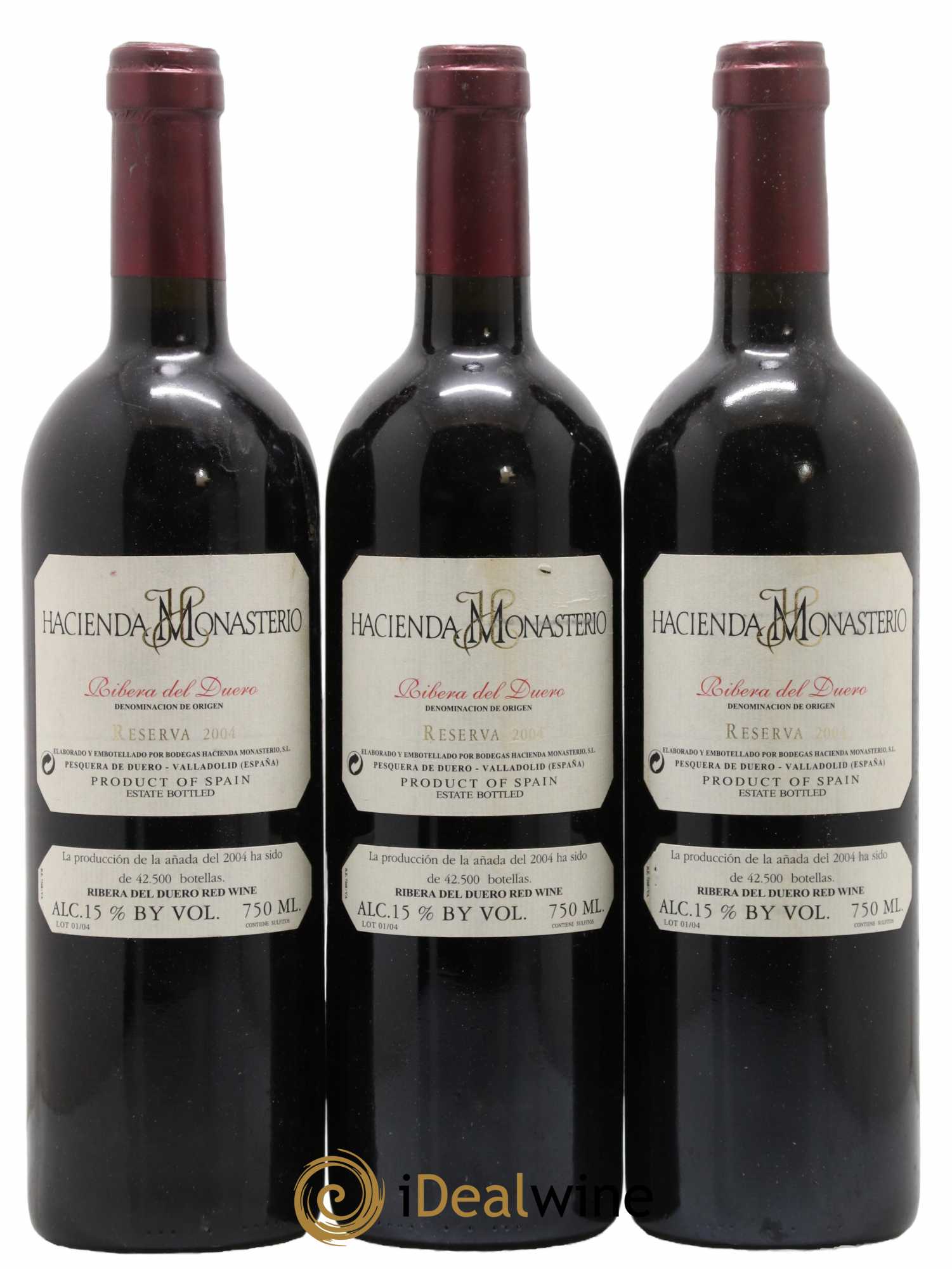 Ribera Del Duero DO Hacienda Monasterio Reserva 2004 - Posten von 3 Flaschen - 0