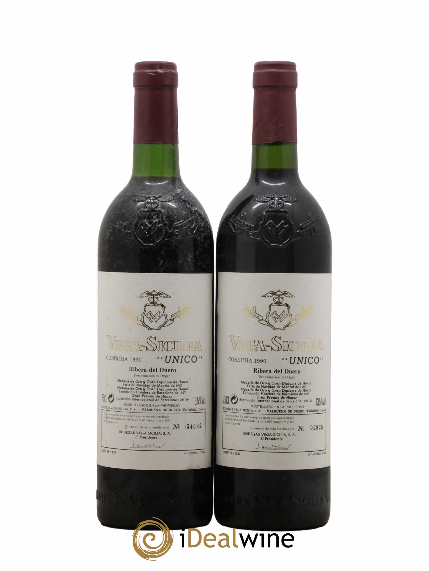 Ribera Del Duero DO Vega Sicilia Unico Famille Alvarez 1990 - Lot de 2 bouteilles - 0