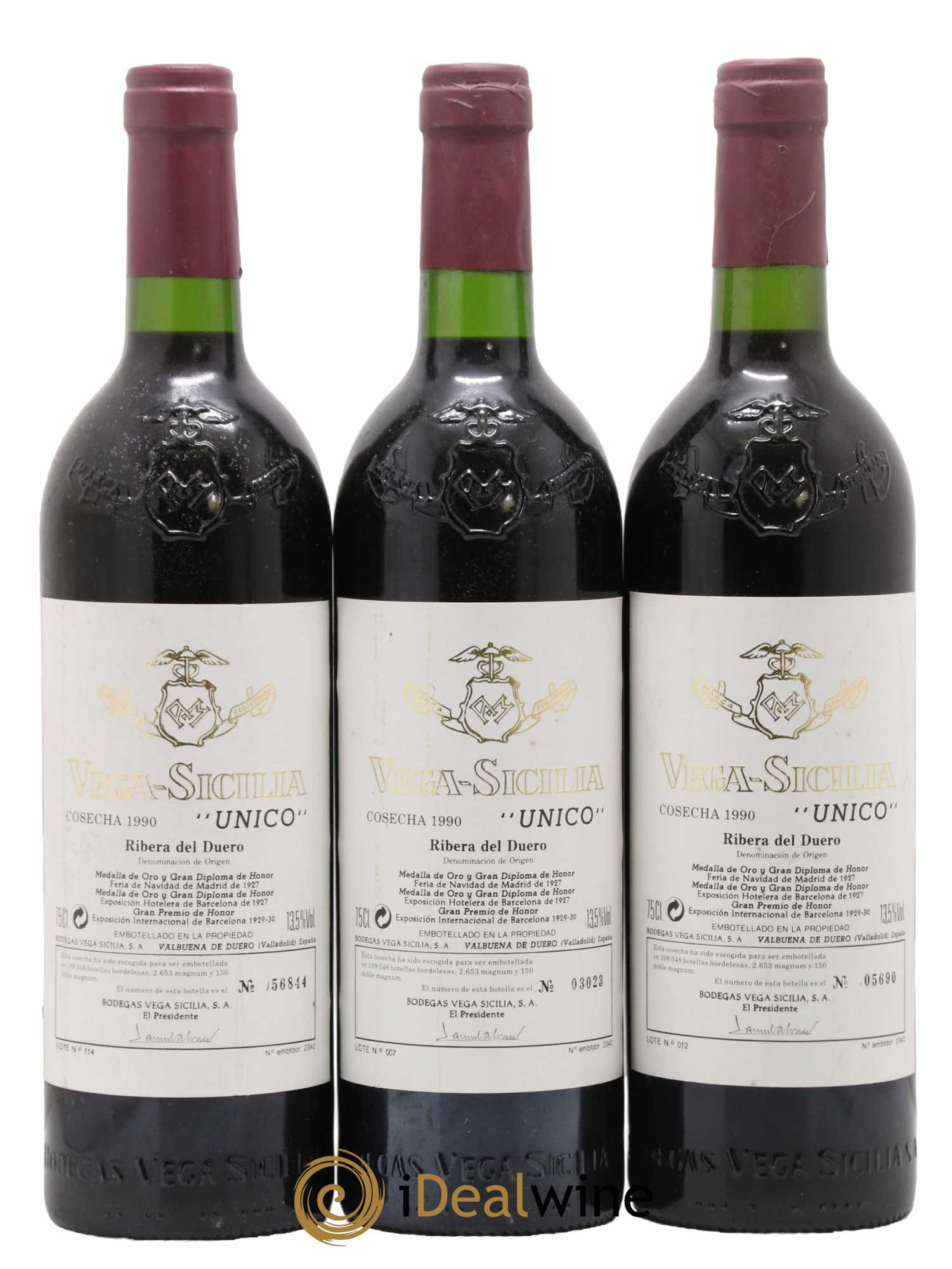 Ribera Del Duero DO Vega Sicilia Unico Famille Alvarez 1990 - Lotto di 3 bottiglie - 0