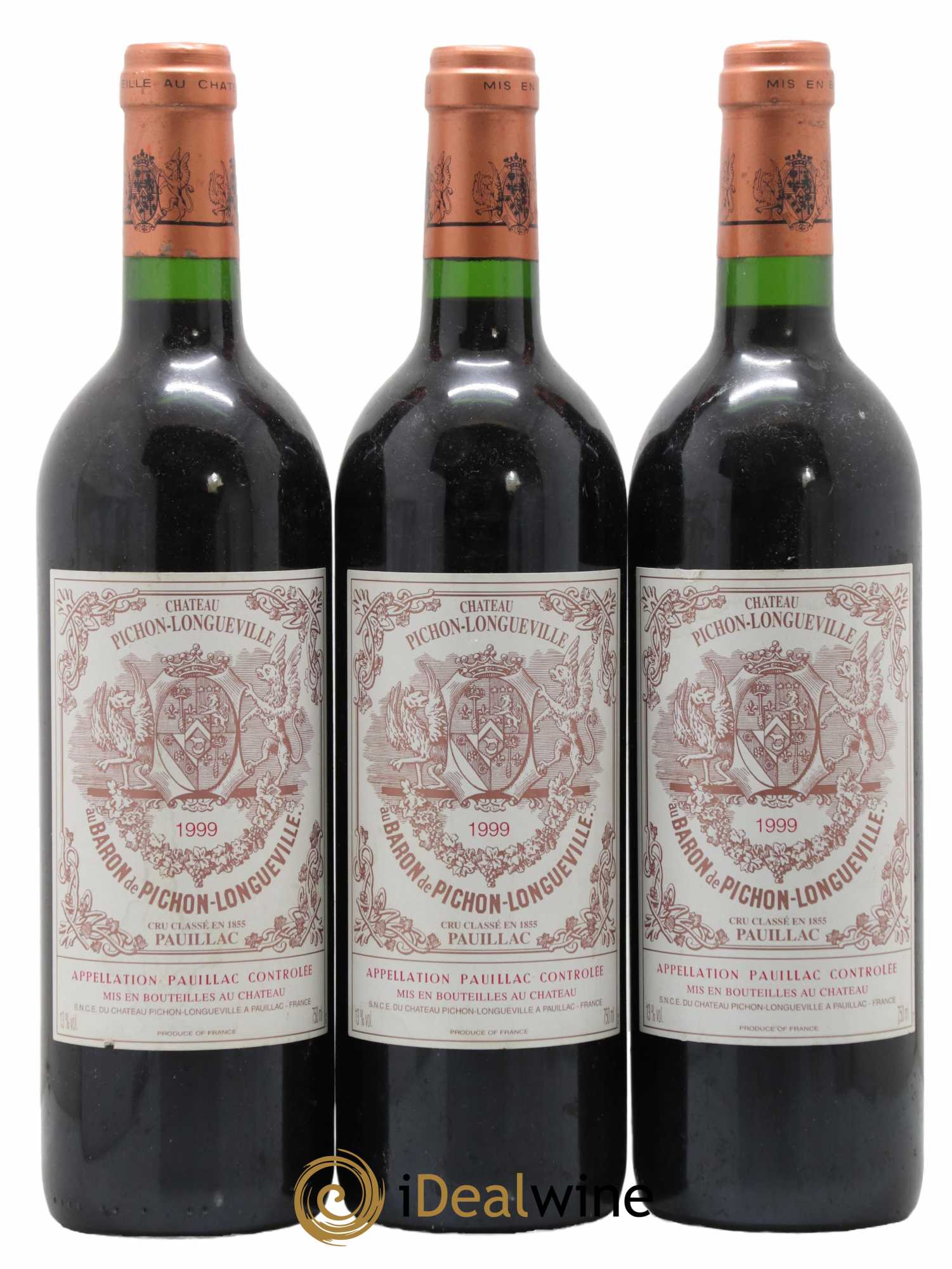 Pichon Longueville Baron 2ème Grand Cru Classé 1999 - Lot de 3 bouteilles - 0