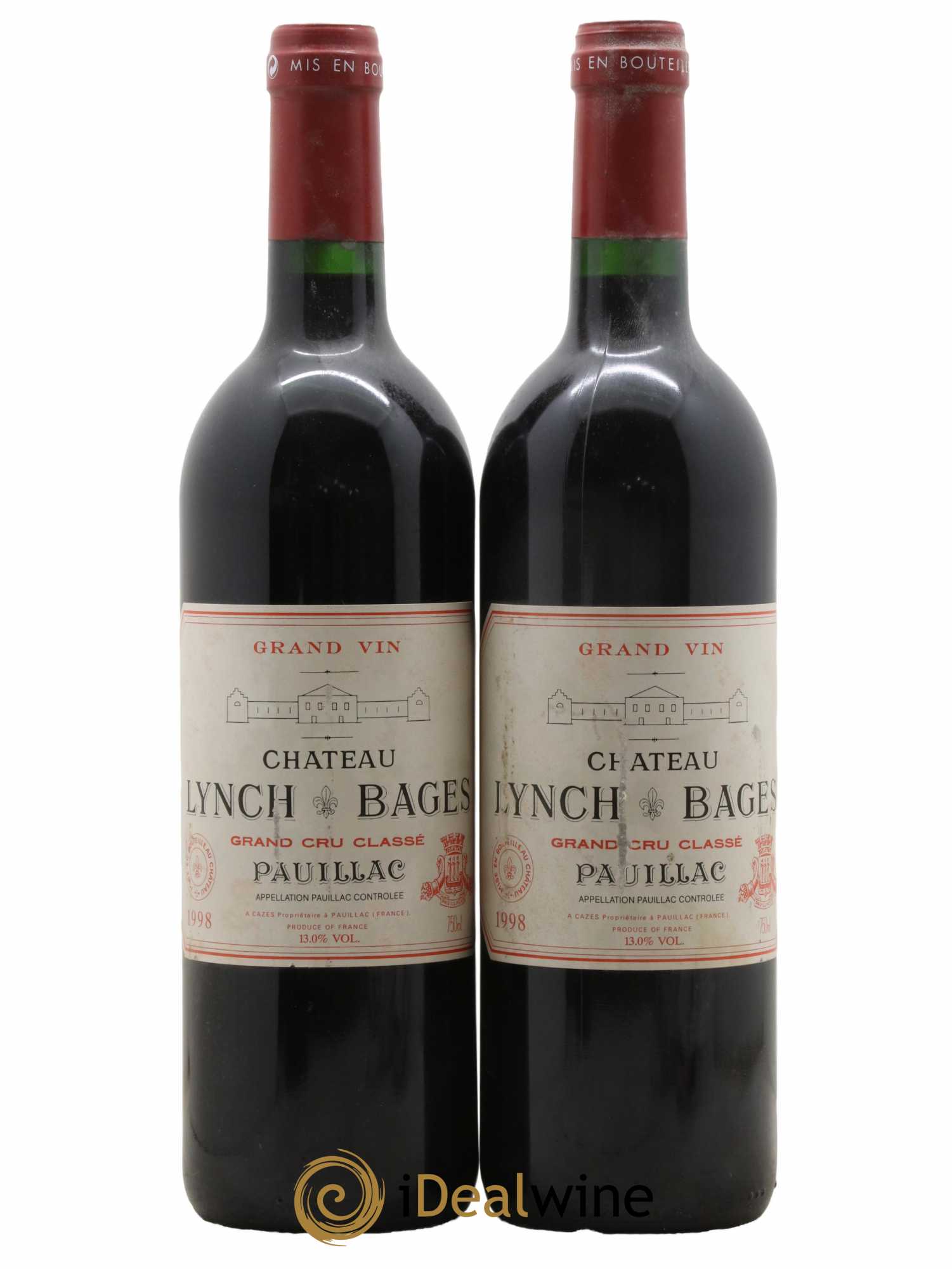 Château Lynch Bages 5ème Grand Cru Classé 1998 - Lot de 2 bouteilles - 0