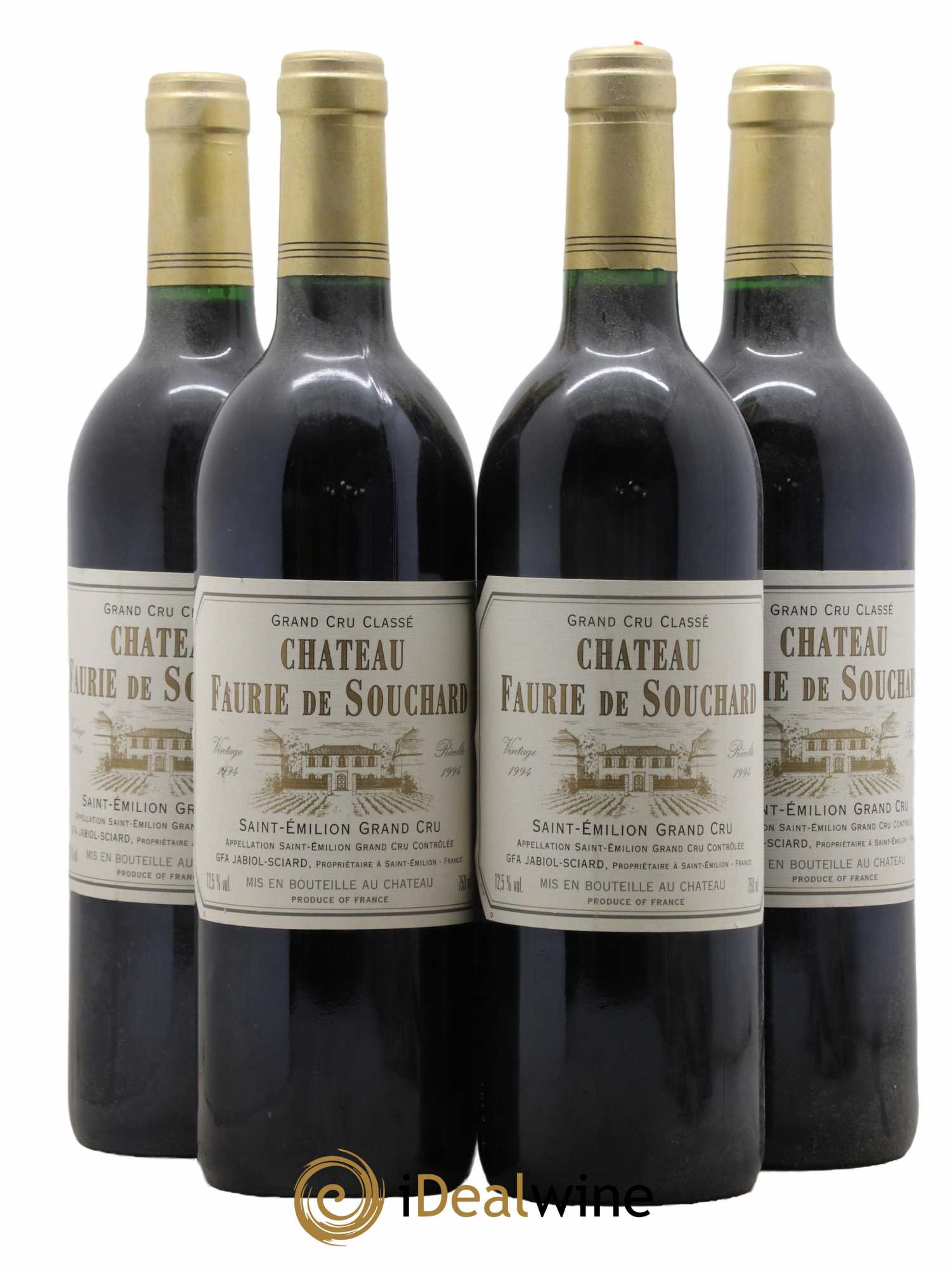 Château Faurie de Souchard Grand Cru Classé 1994 - Lot de 4 bouteilles - 0