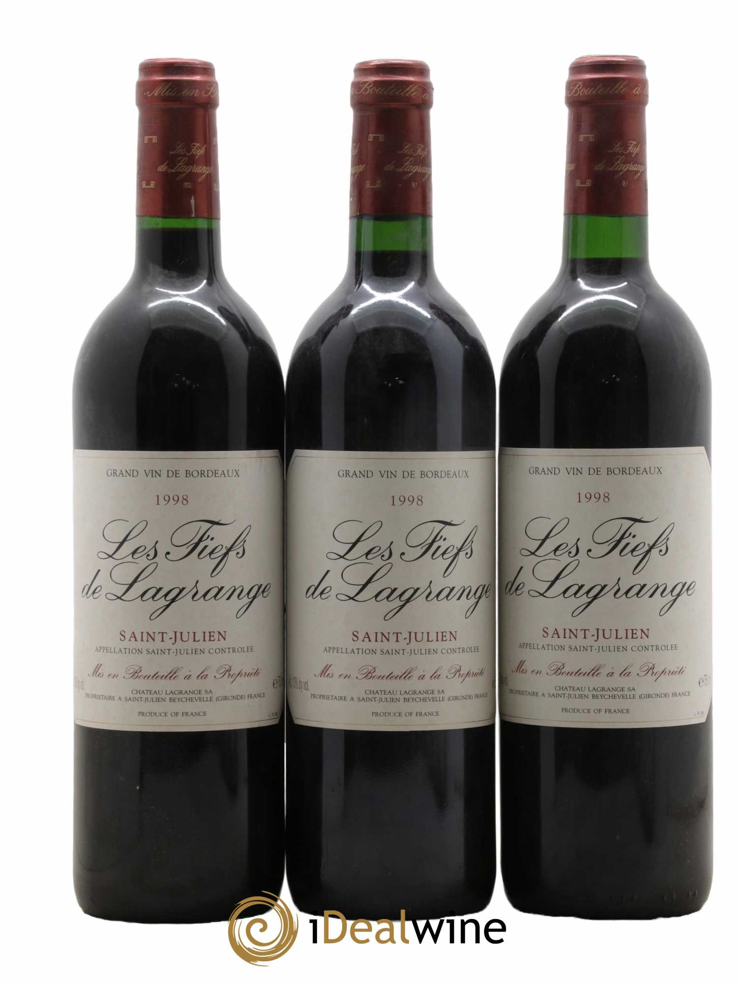 Les Fiefs de Lagrange Second Vin 1998 - Lot de 3 bouteilles - 0