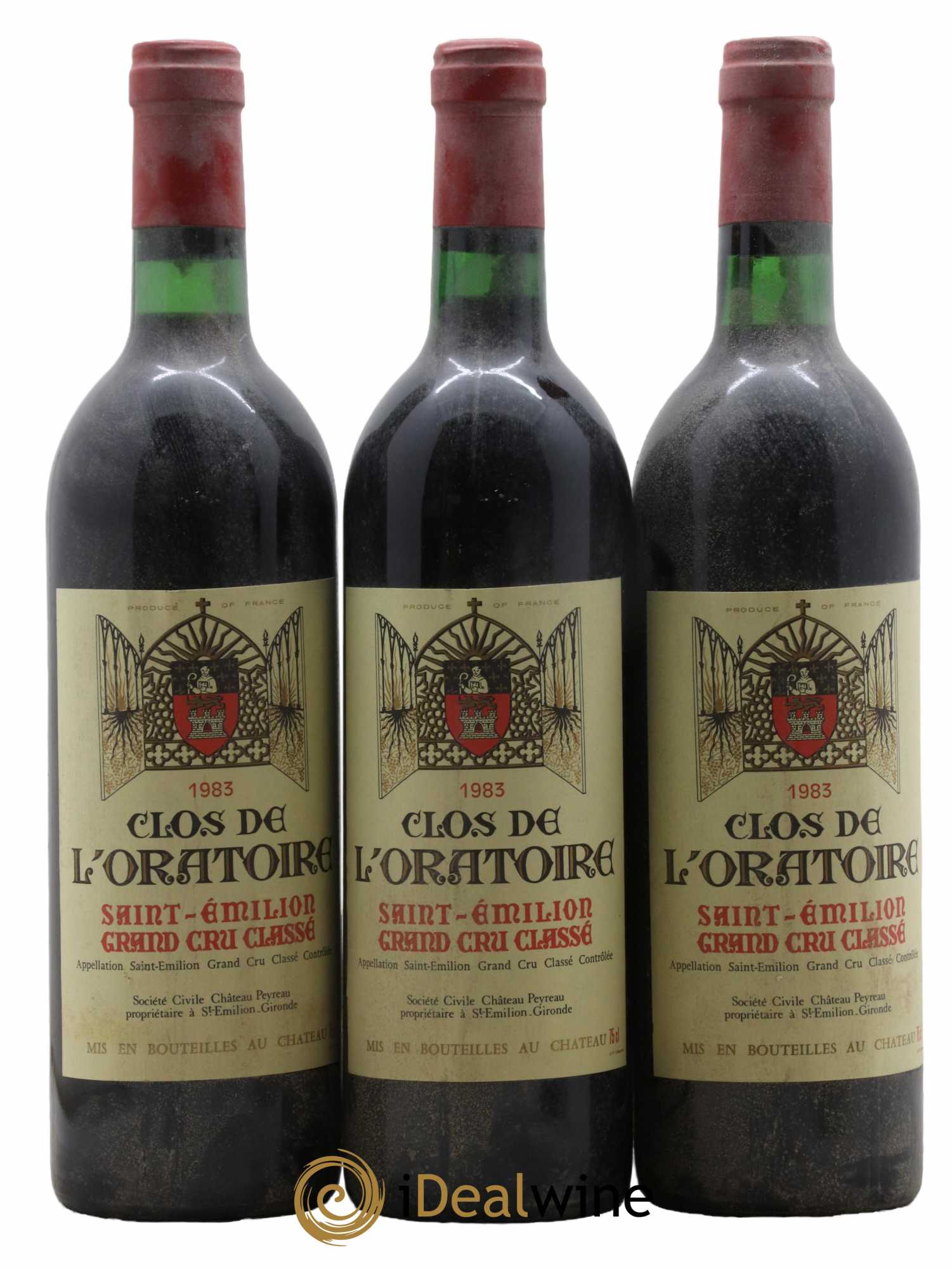 Clos de l'Oratoire Grand Cru Classé 1983 - Lot de 3 bouteilles - 0