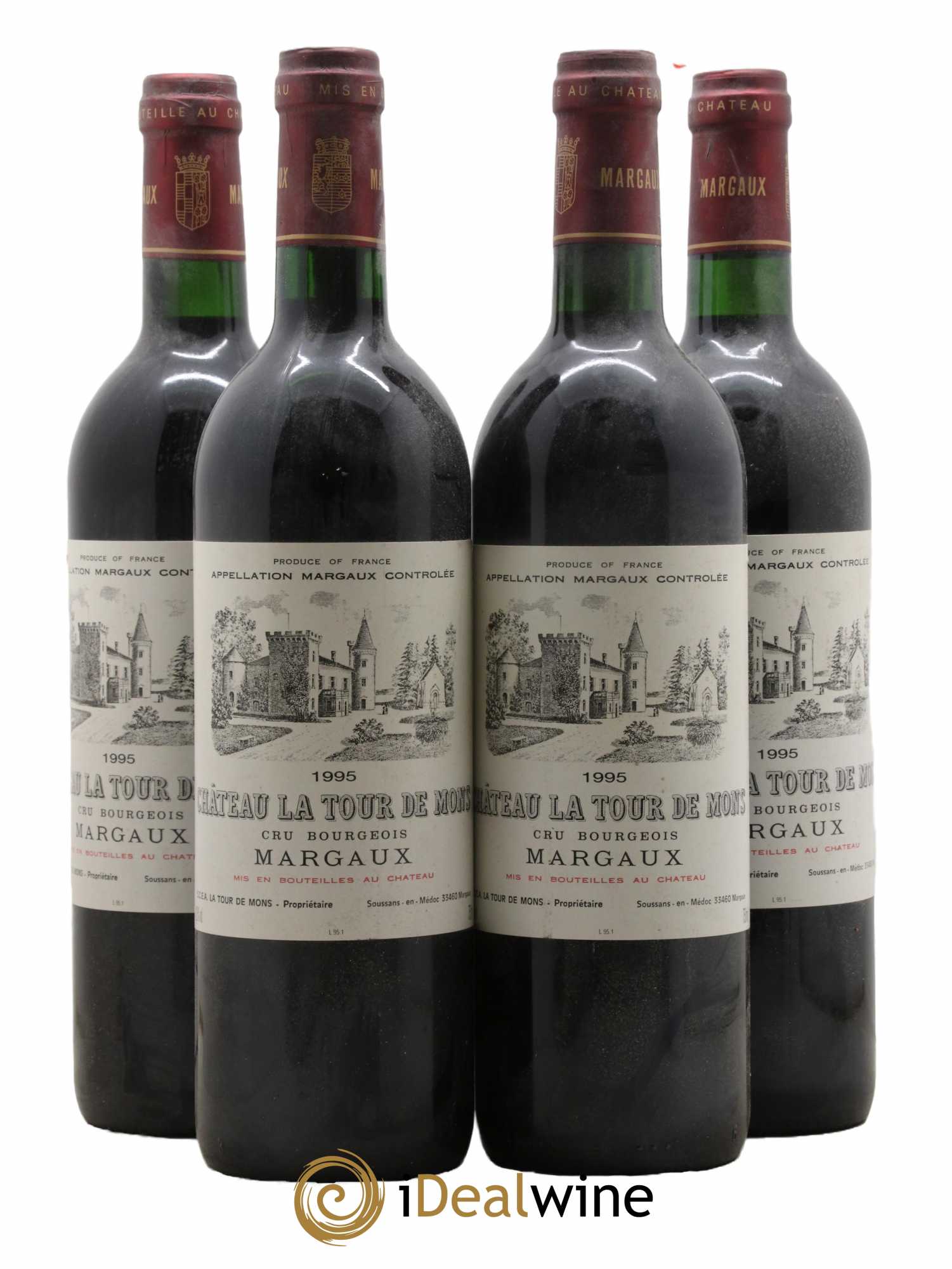 Château la Tour de Mons Cru Bourgeois 1995 - Lot de 4 bouteilles - 0