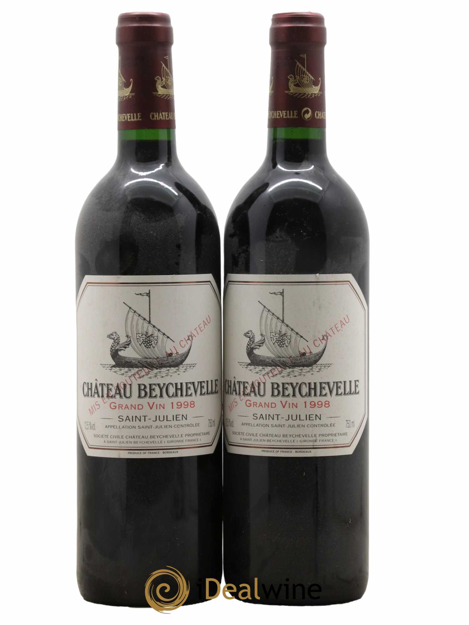 Château Beychevelle 4ème Grand Cru Classé 1998 - Lot de 2 bouteilles - 0