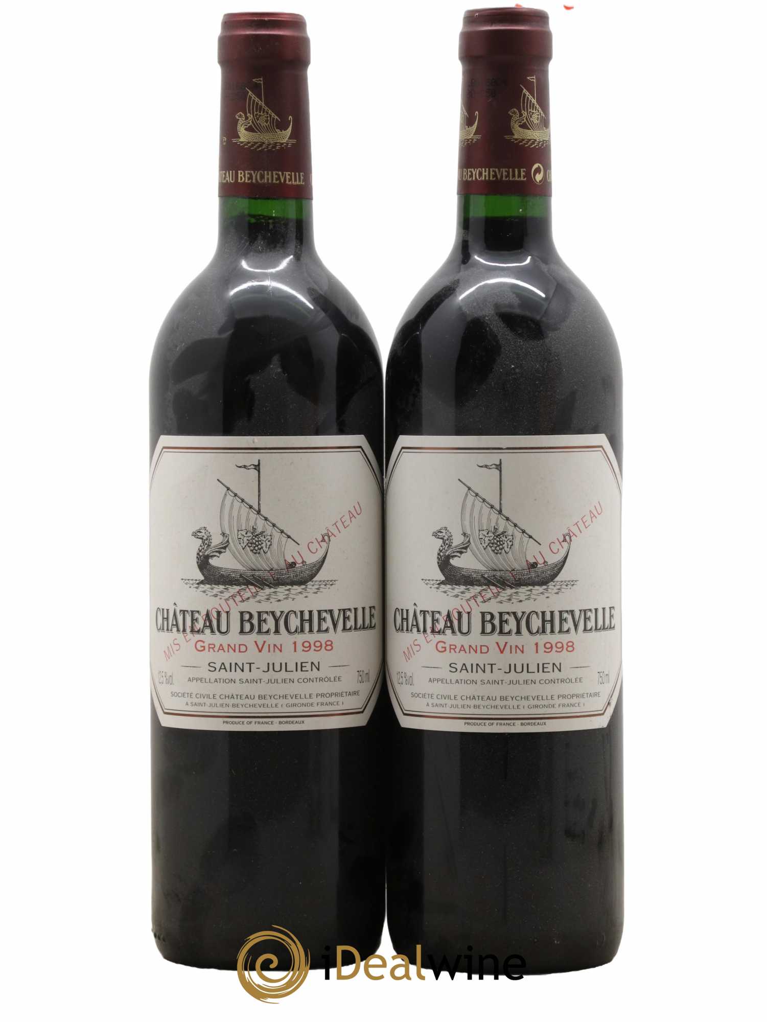 Château Beychevelle 4ème Grand Cru Classé 1998 - Lot de 2 bouteilles - 0